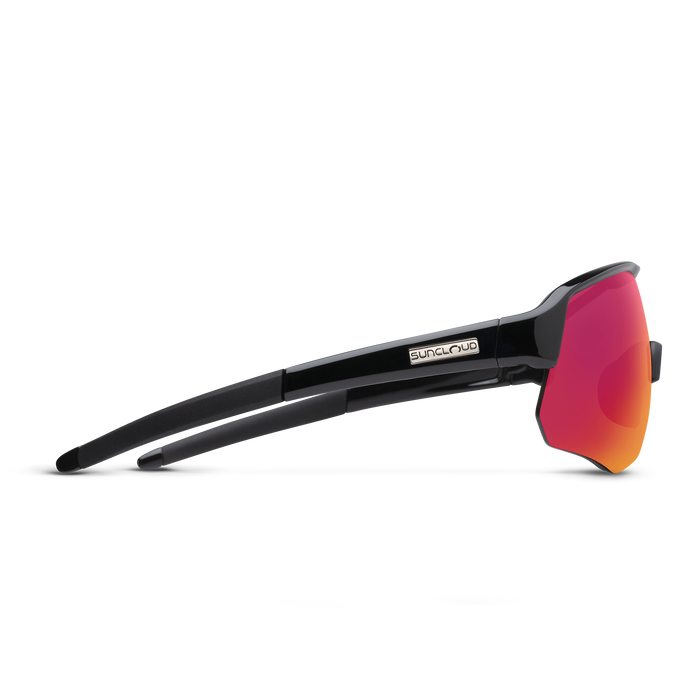 Cadence Black Polarized Sunglasses with Red Mirror Lens - Stylish UV Protection for Driving, Running & Outdoor Activities