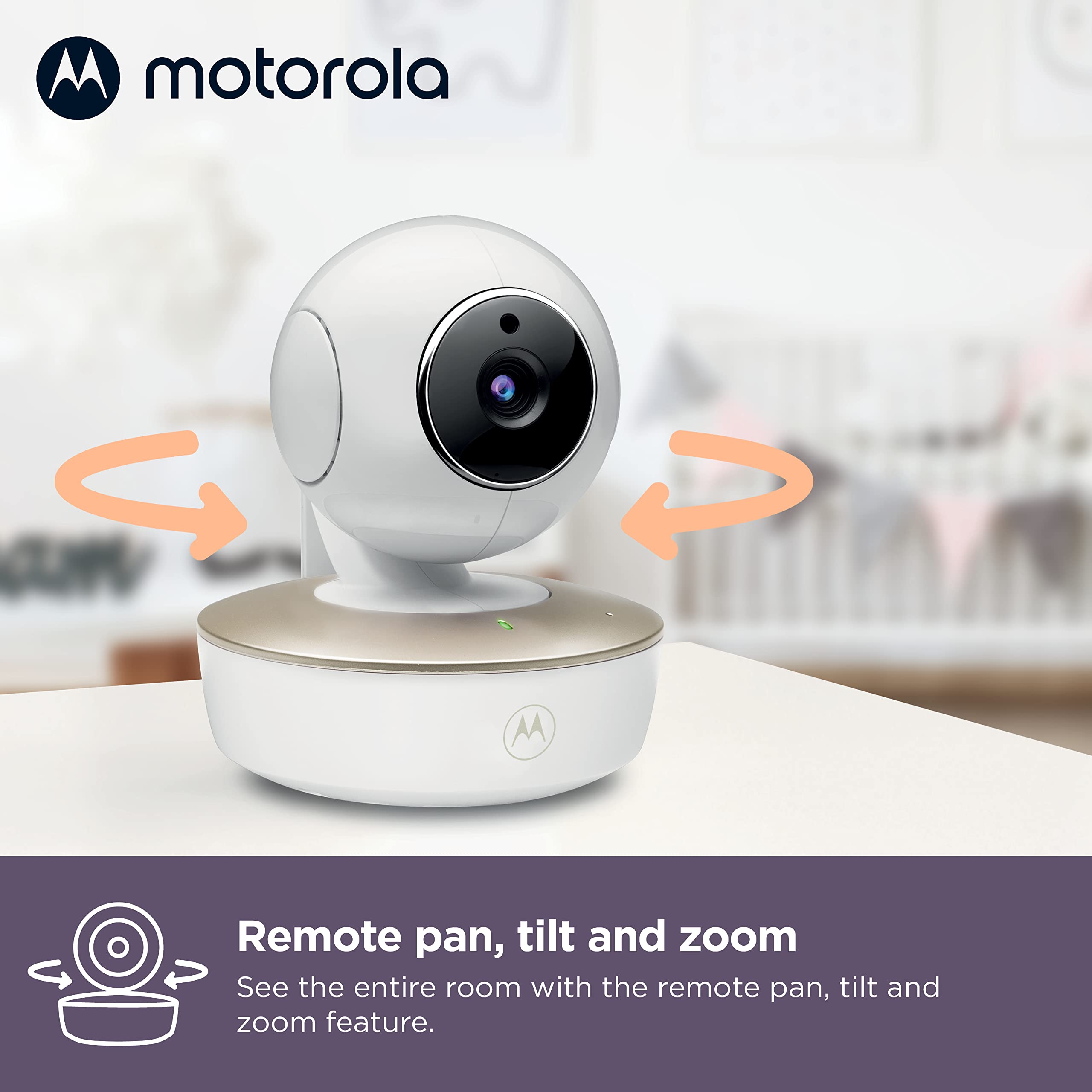 Motorola VM855 Baby Monitor with HD 720p Camera - Smartphone App, 1000ft Range, 2-Way Audio, Pan-Tilt-Zoom, Temperature Sensor & Lullabies | Wireless Nursery Camera for Crib Monitoring, Night Vision & Remote Parenting (Perfect for Newborn Care, Toddler Safety & Peace of Mind)