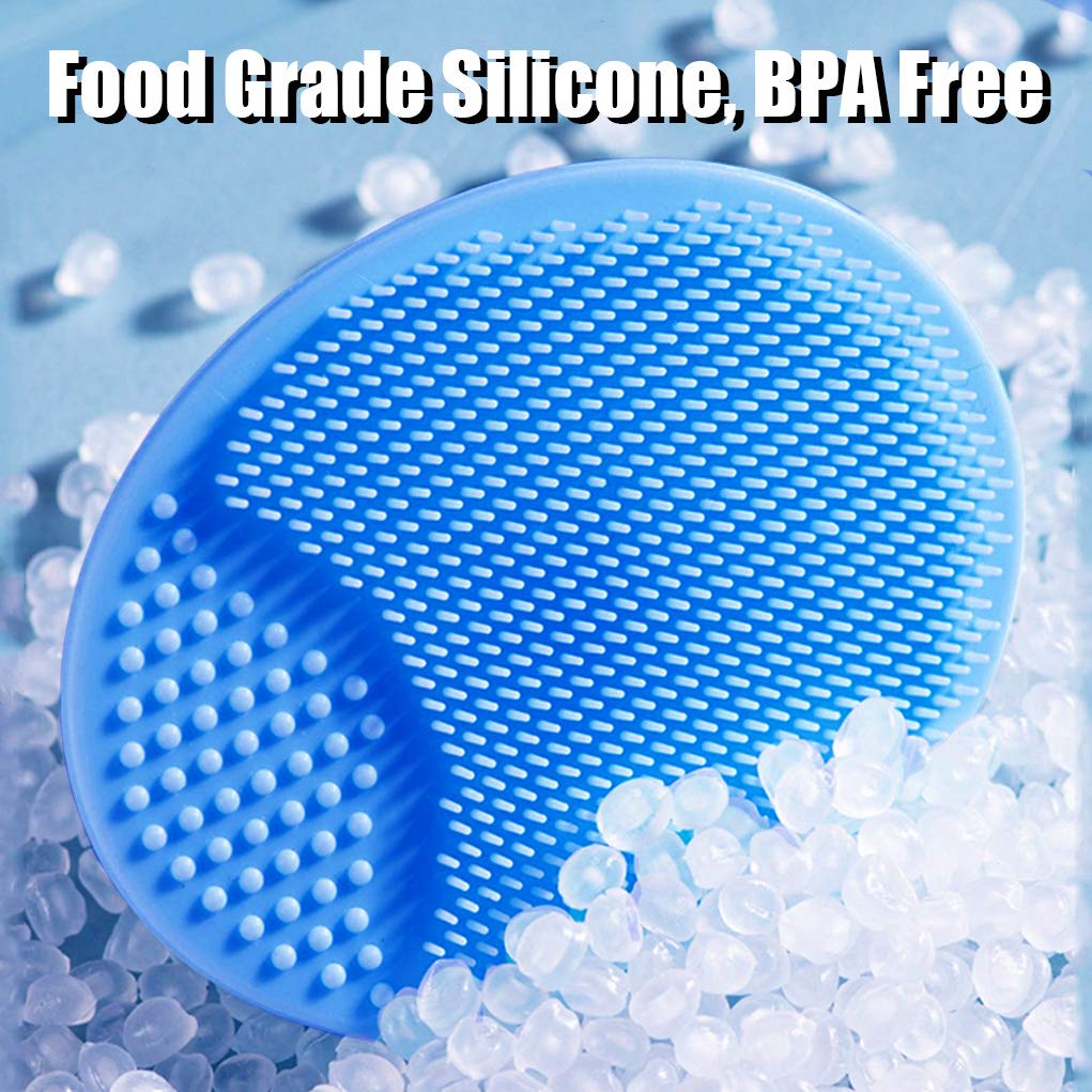 Baby Bath Brush & Cradle Cap Brush - Soft Silicone Massage & Exfoliating Scrubber for Newborns & Toddlers - Gentle Skin Care for Dry Skin, Eczema & Cradle Cap (Large, Blue & Green) - Perfect for Bath Time & Baby Spa Moments
