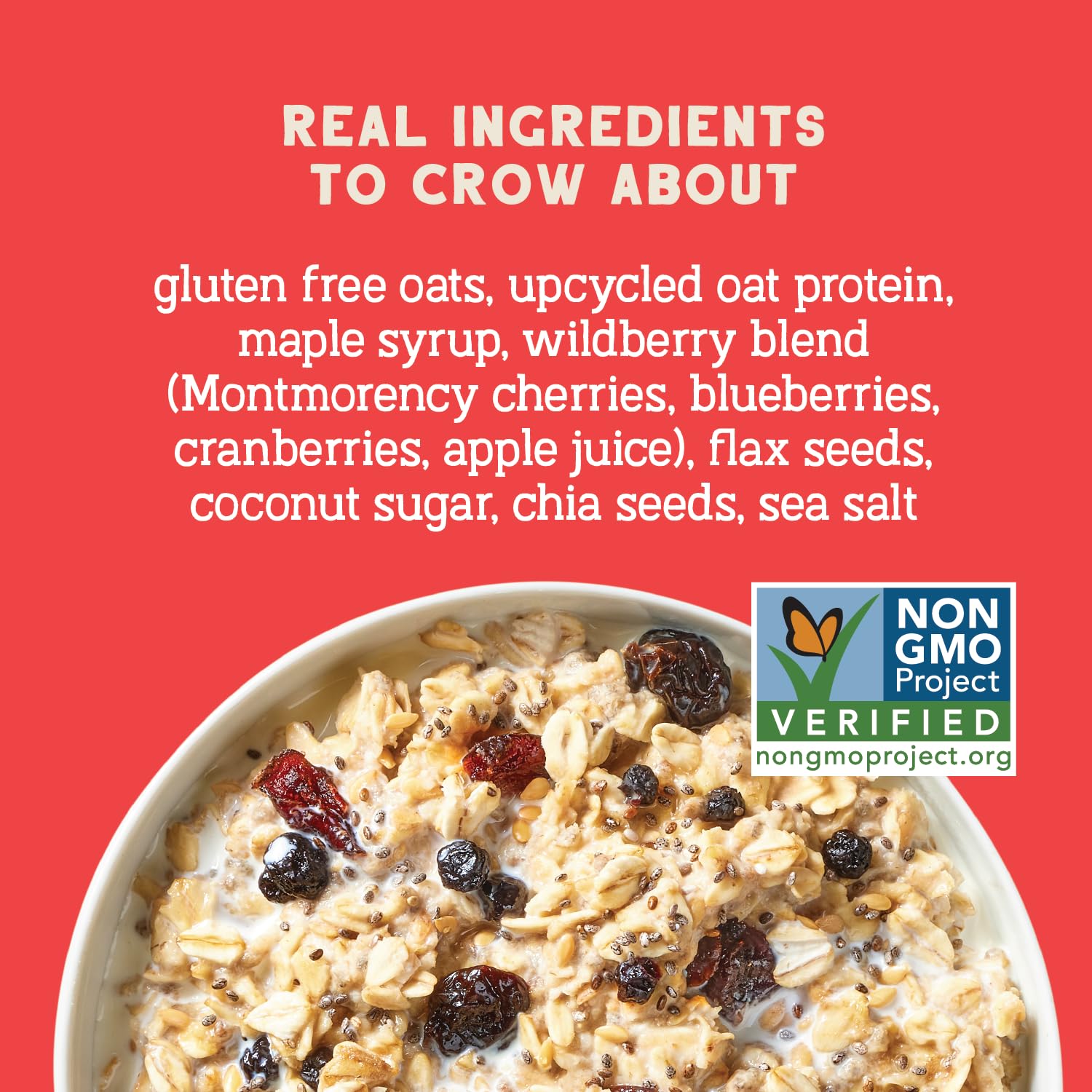 Seven Sundays Wildberry Protein Oats - 32oz Bag | Gluten Free Breakfast with 10g Upcycled Protein | Enjoy Warm, Cold or as Overnight Oats for Workouts & Healthy Morning Meals