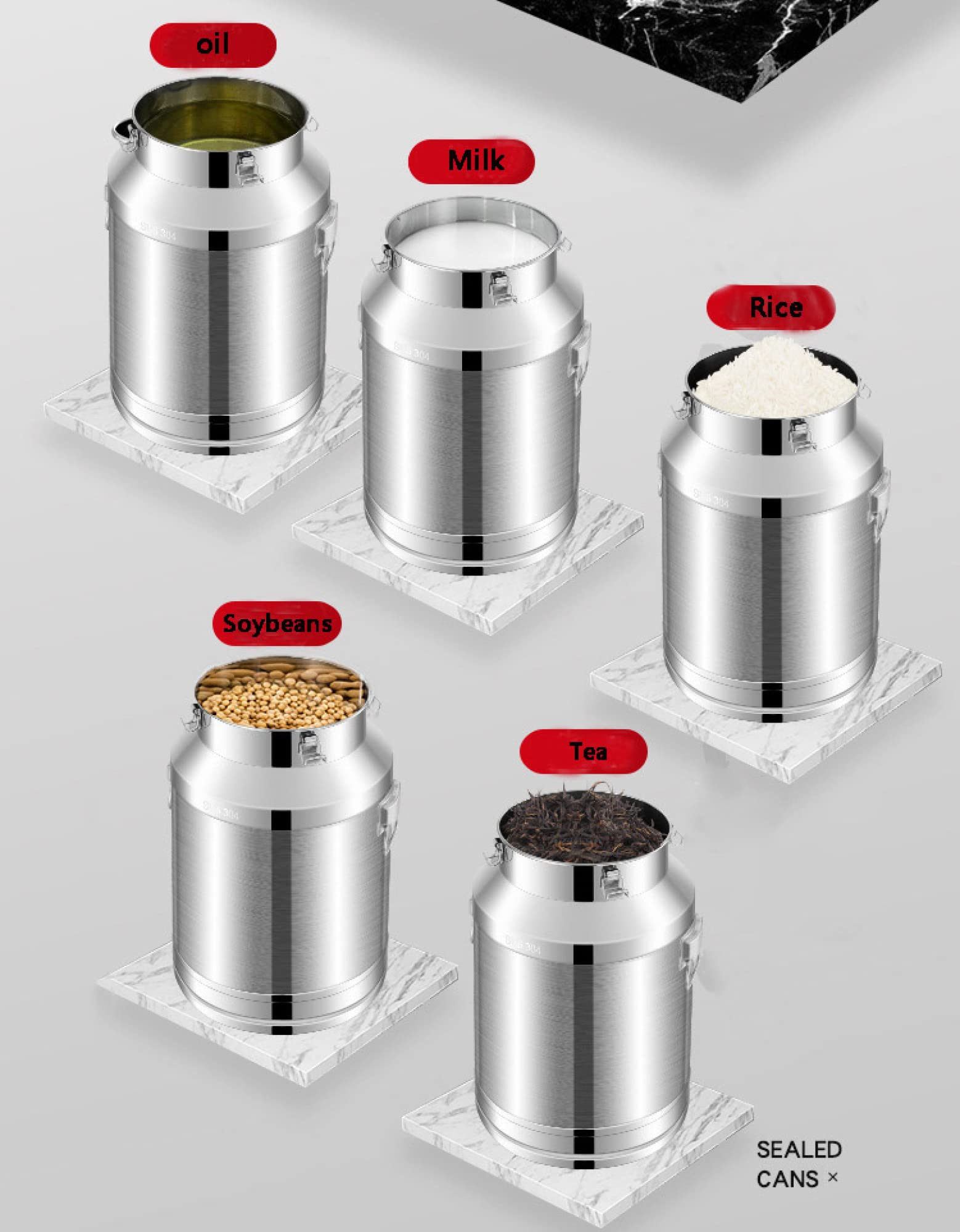 Premium 304 Stainless Steel Milk Can & Multi-Purpose Storage Container - 42L Sealed Lid Bucket for Milk, Wine, Oil, Tea, Dry Goods - Ideal for Home Brewing, Commercial Kitchens, Farm Use & Food Preservation
