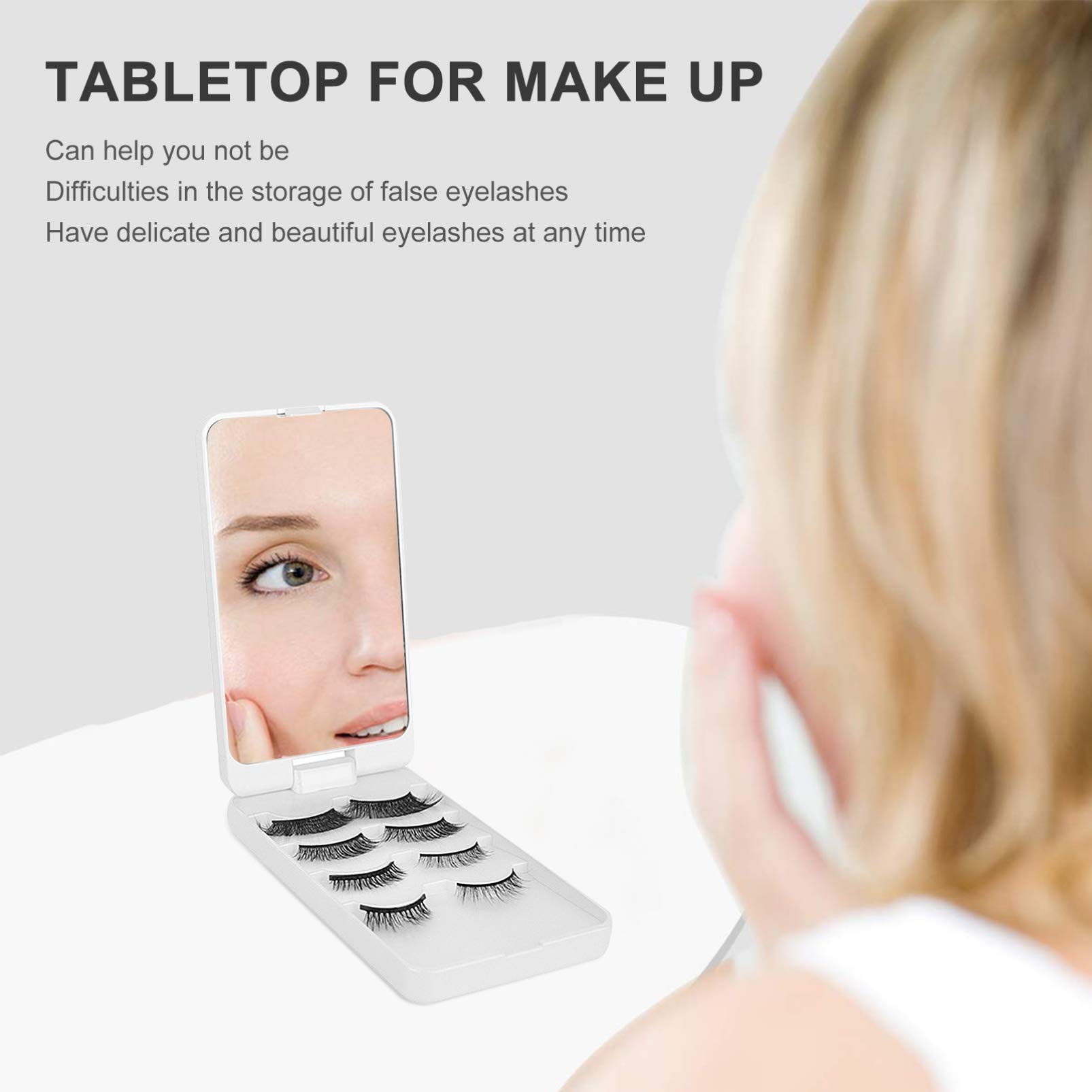 Premium 3D False Eyelash Storage Box with LED Light Mirror - Minkissy Empty Lash Case for Makeup Organization | Perfect for Salon, Travel & Home Makeup Storage