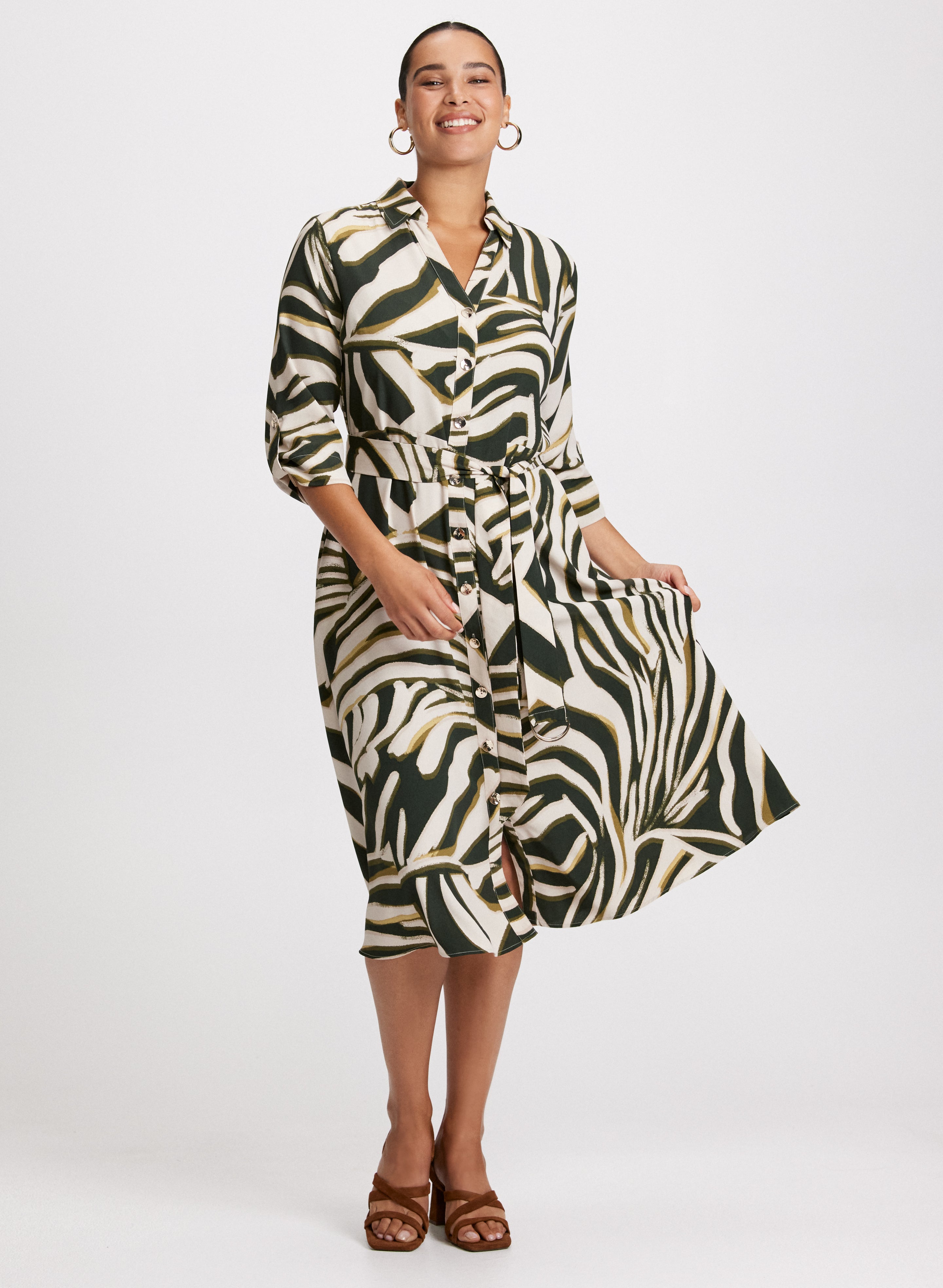 Stylish Animal Print Midi Dress for Women - Flowy Summer Casual & Party Wear - Perfect for Date Nights, Vacations & Special Occasions