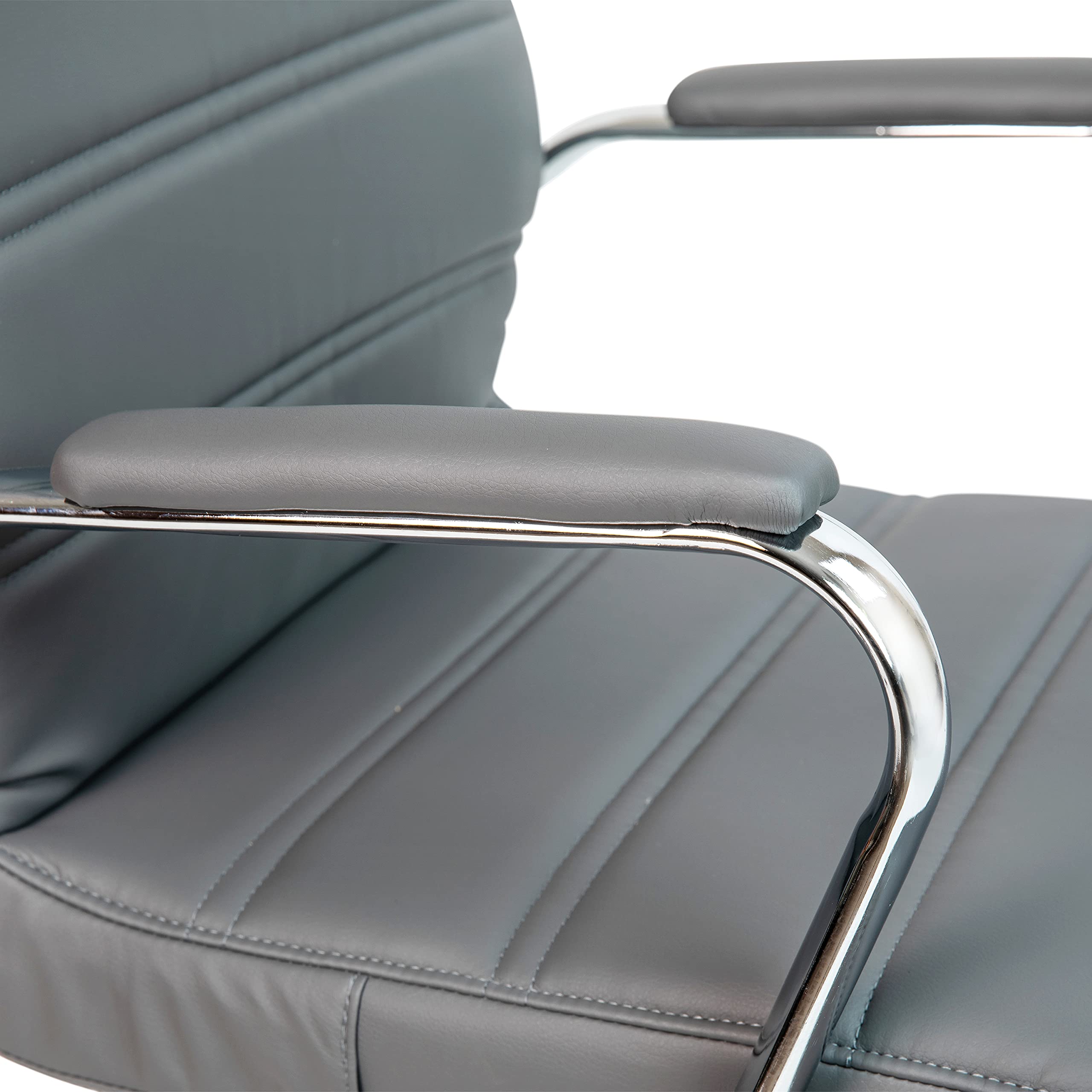 Whitney Mid-Back Swivel Office Chair - Adjustable Height, Padded Seat & Armrests for Home & Office