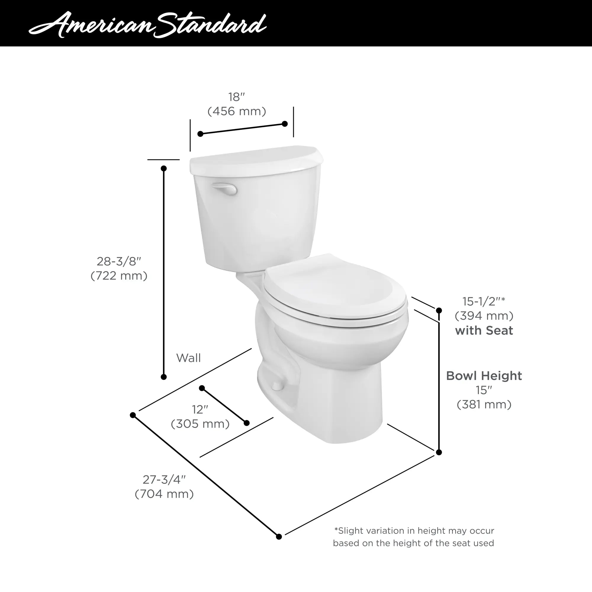 Colony® Two-Piece 1.6 GPF/6.0 LPF Standard Height Round Front Toilet Bowl Without Seat - Perfect for Small Bathrooms & Water-Efficient Homes