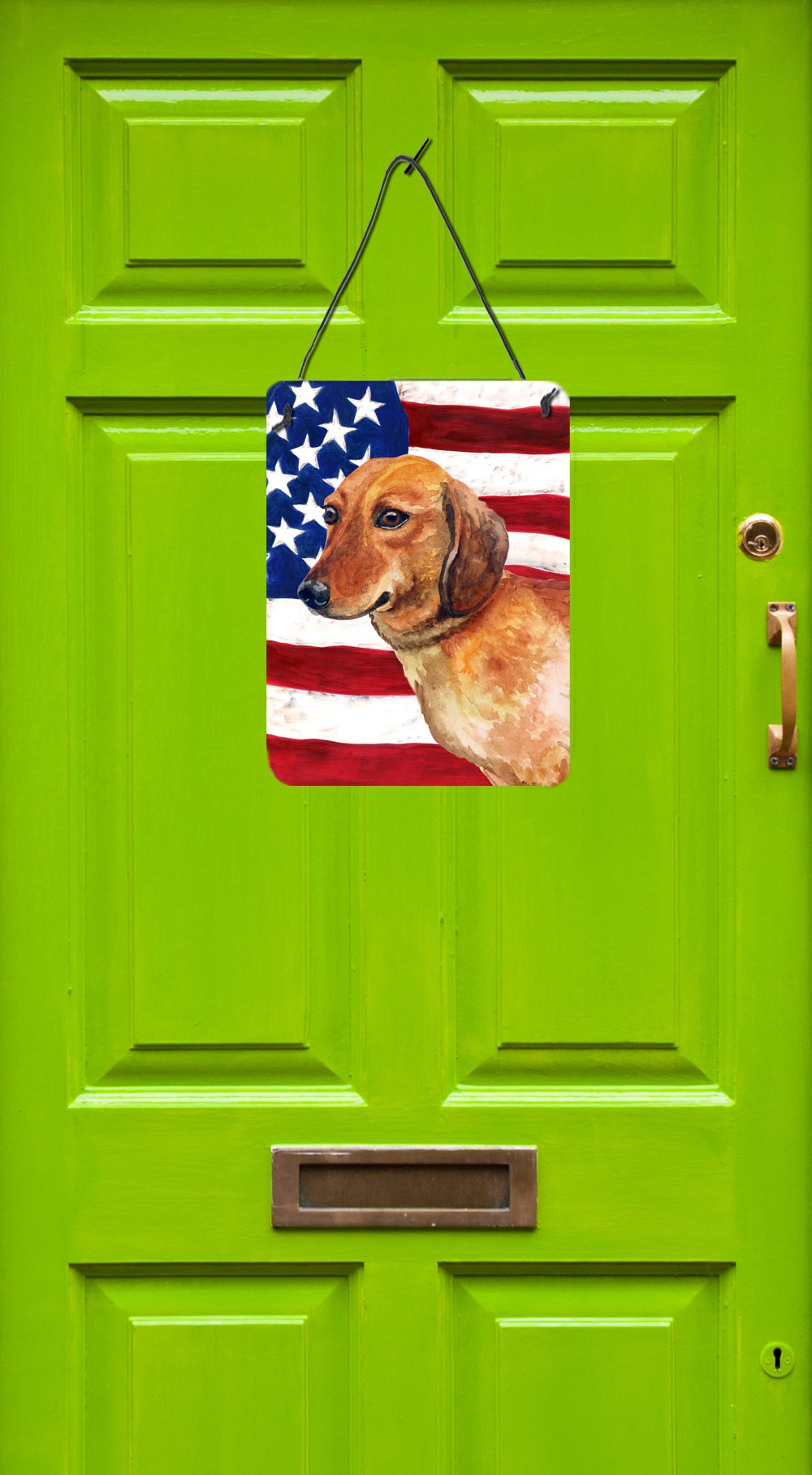 Patriotic Dachshund Metal Wall Decor - 12x16 Aluminum Sign for Kitchen, Bar, Bathroom & Front Door | American Flag Themed Home Plaque | Perfect for Pet Lovers & Patriotic Decor