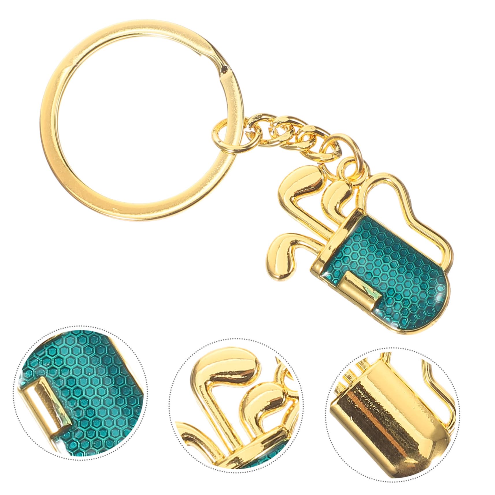 Premium Metal Golf Keychain - Lightweight & Durable Golf Keyring for Car Keys, Backpacks - Gold & Blue - Perfect Gift for Golf Lovers & Sports Enthusiasts (Golf Accessories, Tournament Prizes, Team Gifts)