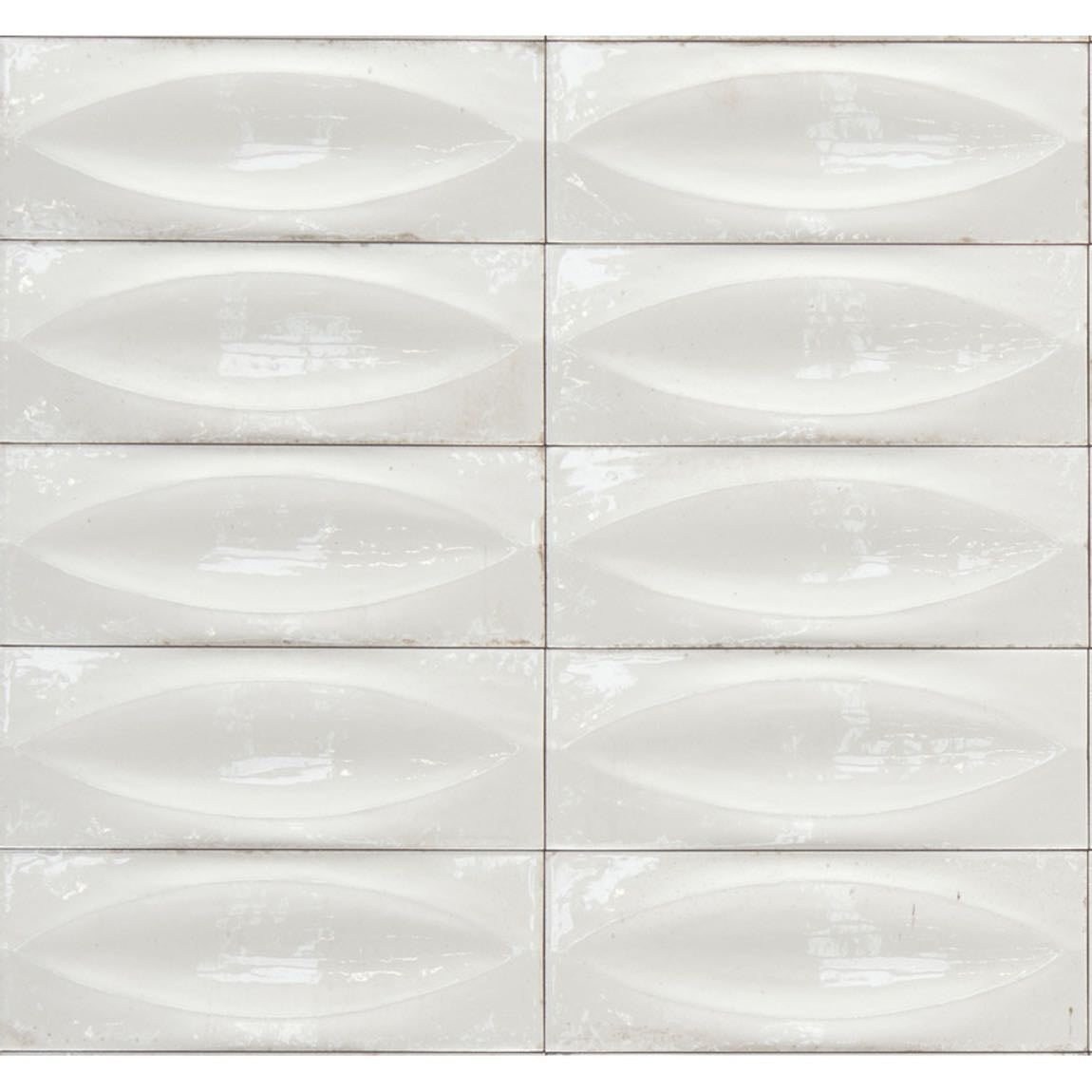 Storie Distressed White Tile 3x8 with Deco Eye - Perfect for Kitchen Backsplash, Bathroom Walls & Farmhouse Decor