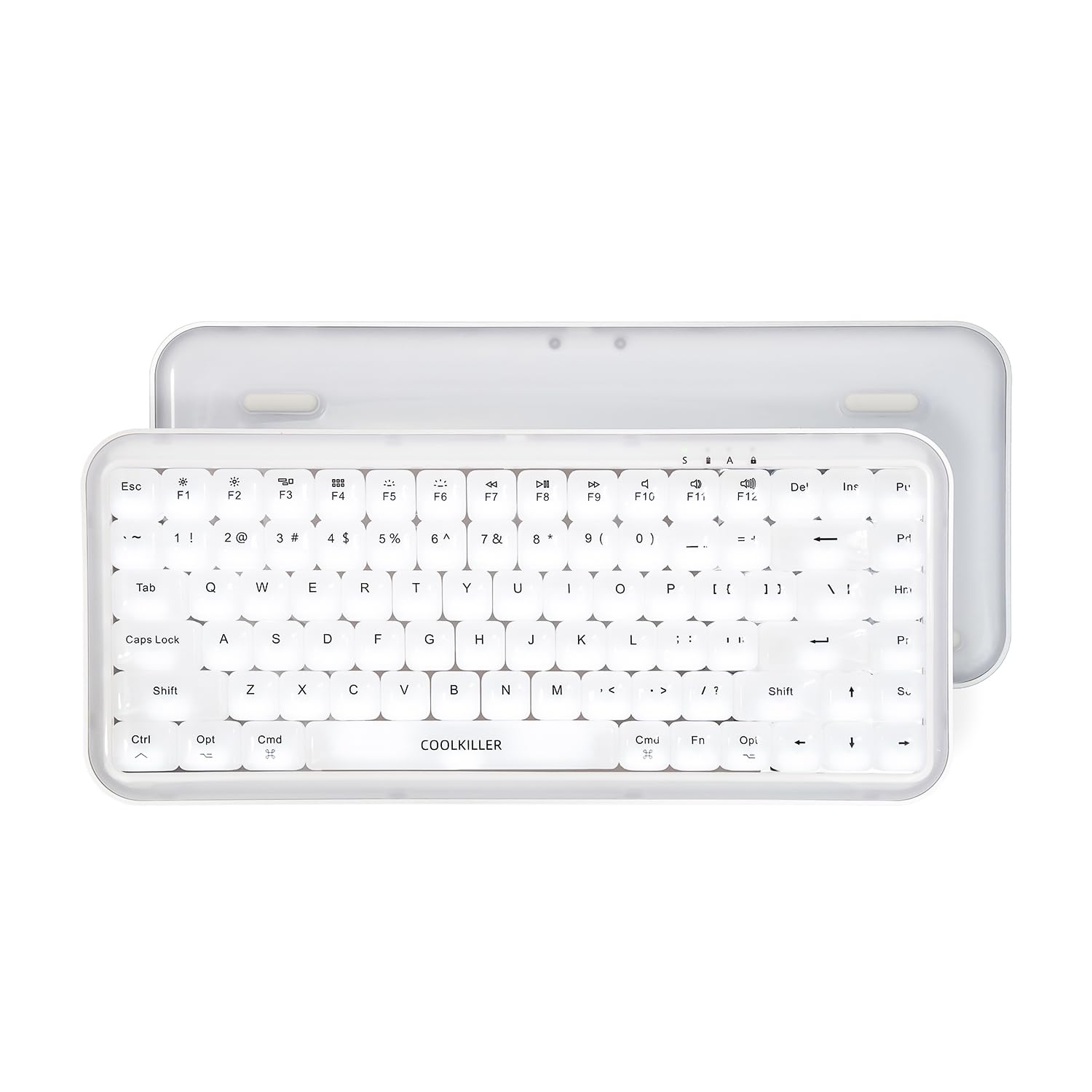 CoolKiller Balloon 84 Low Profile Mechanical Keyboard - Wireless Custom RGB Backlit Hot-Swappable Gaming Keyboard with BT5.1/2.4G/USC-C for Windows/Mac (White, Linear Switches) | Perfect for Office Work, Gaming & Programming