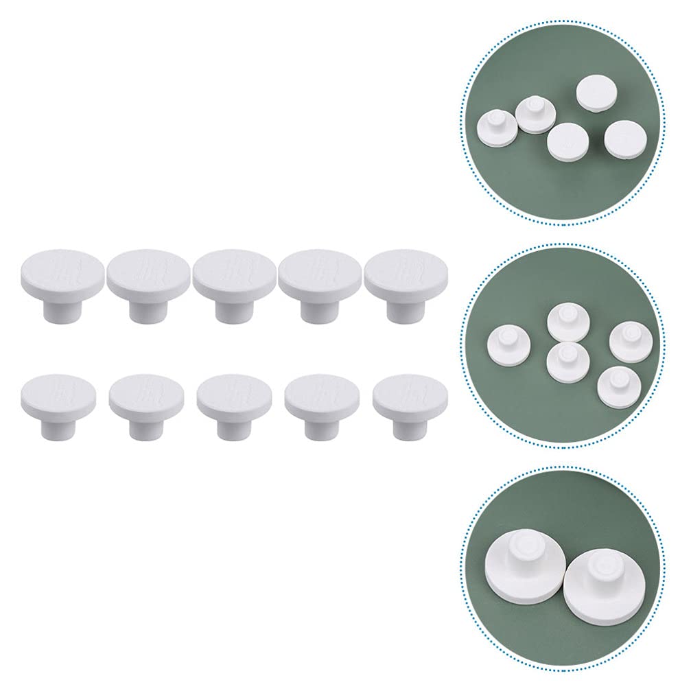 Balacoo 10Pcs White Coral Frag Plug Ceramic Base - Coral Stand Tile for Saltwater Aquarium, Reef Tank Accessories | Perfect for Coral Propagation, Frag Rack Mounting & Aquascaping