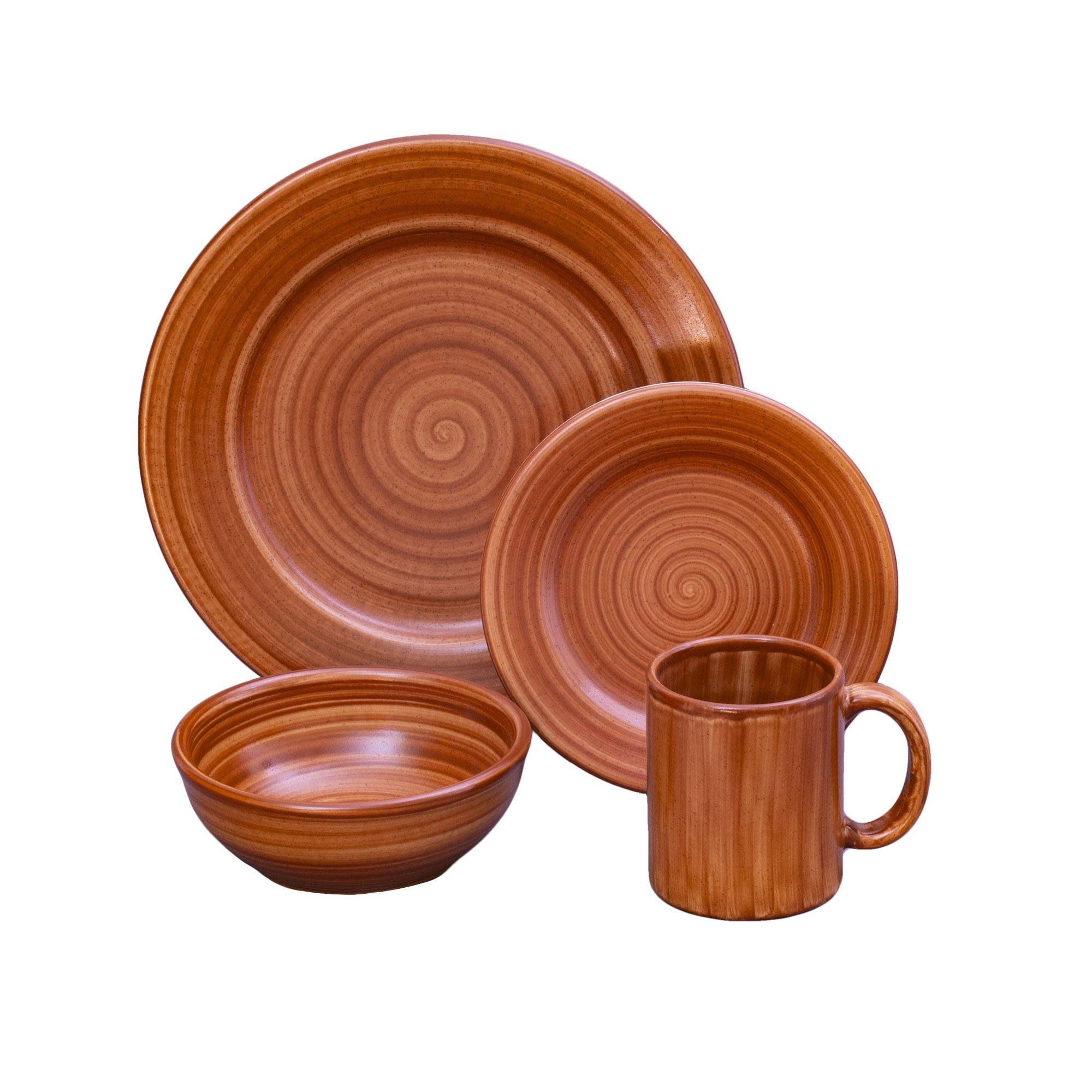 16-Piece Brownstone Dinnerware Set - Elegant Stoneware Plates, Bowls & Mugs for Family Dining, Dinner Parties & Everyday Use