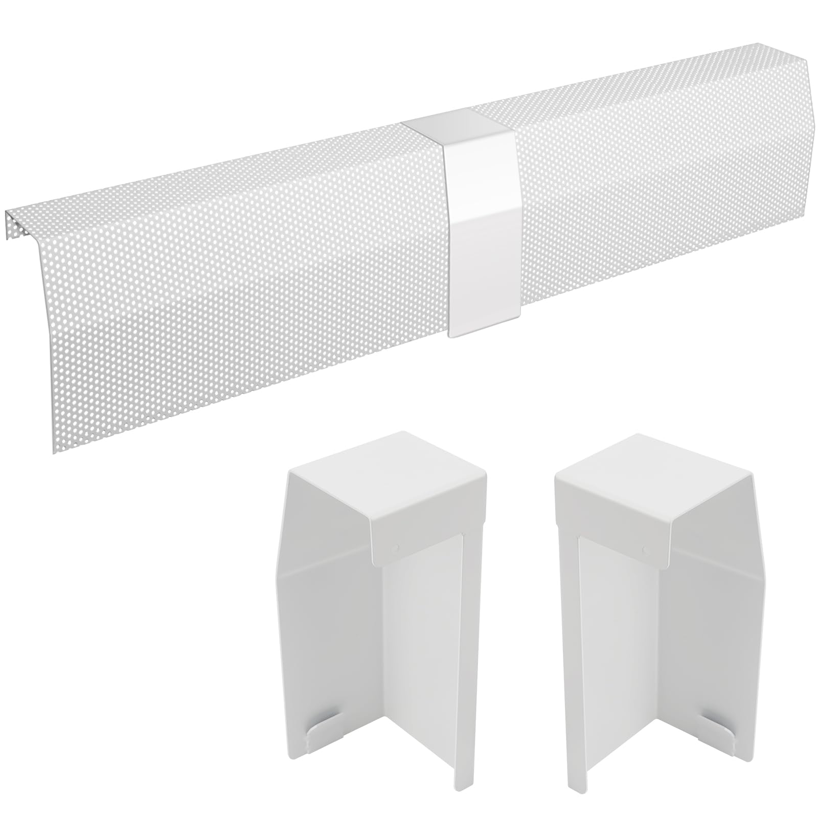 6ft Steel Easy Slip-On Baseboard Heater Cover with End Caps - White Replacement Cover for Bathroom & Hydronic Heating Systems | Durable & Stylish Home Upgrade for Modern Interiors