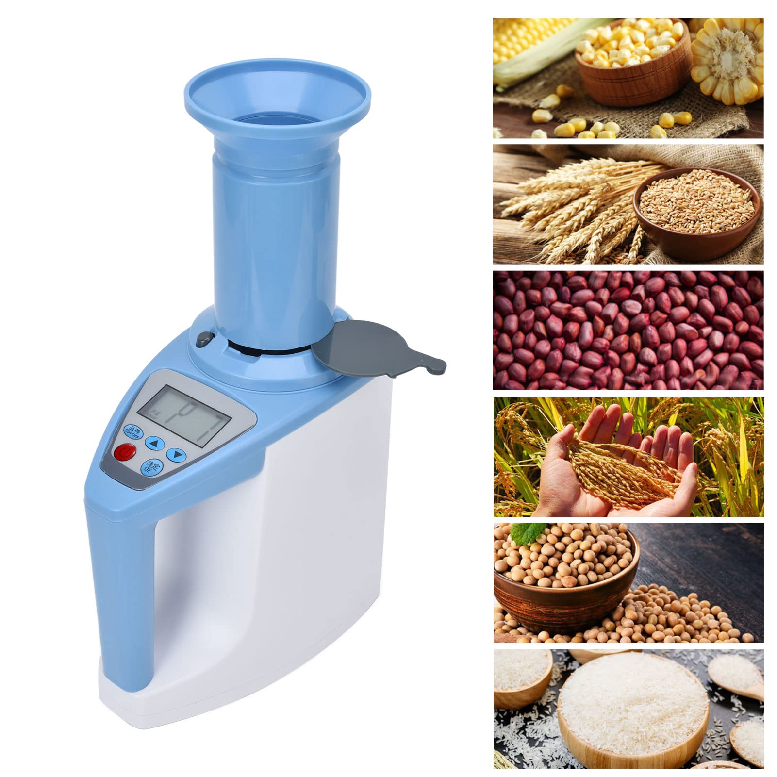 SALALIS Smart Grain Moisture Meter 100-240V, 3~35% Humidity Range LCD Display Wheat Moisture Tester for Rice, Corn, Canola & Other Grains - Perfect for Farmers, Food Storage & Quality Control