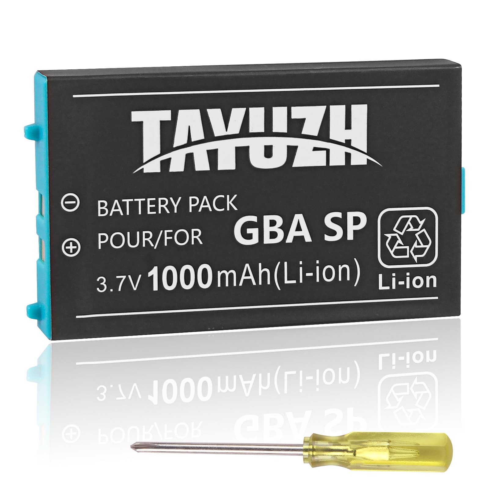 Replacement 1000mAh Rechargeable Lithium-ion Battery for Nintendo Gameboy Advance SP (GBA SP AGS-001/SAM-003) with Screwdriver - Perfect for Gaming Enthusiasts & Retro Console Repair