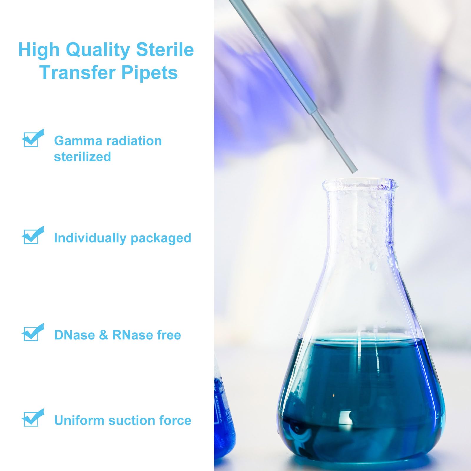 Biologix 2000PCS 3ml Disposable Plastic Transfer Pipettes - Graduated Dropper for Science Lab, Essential Oils, DIY Projects | Perfect for Laboratory Experiments, Aromatherapy & Crafting