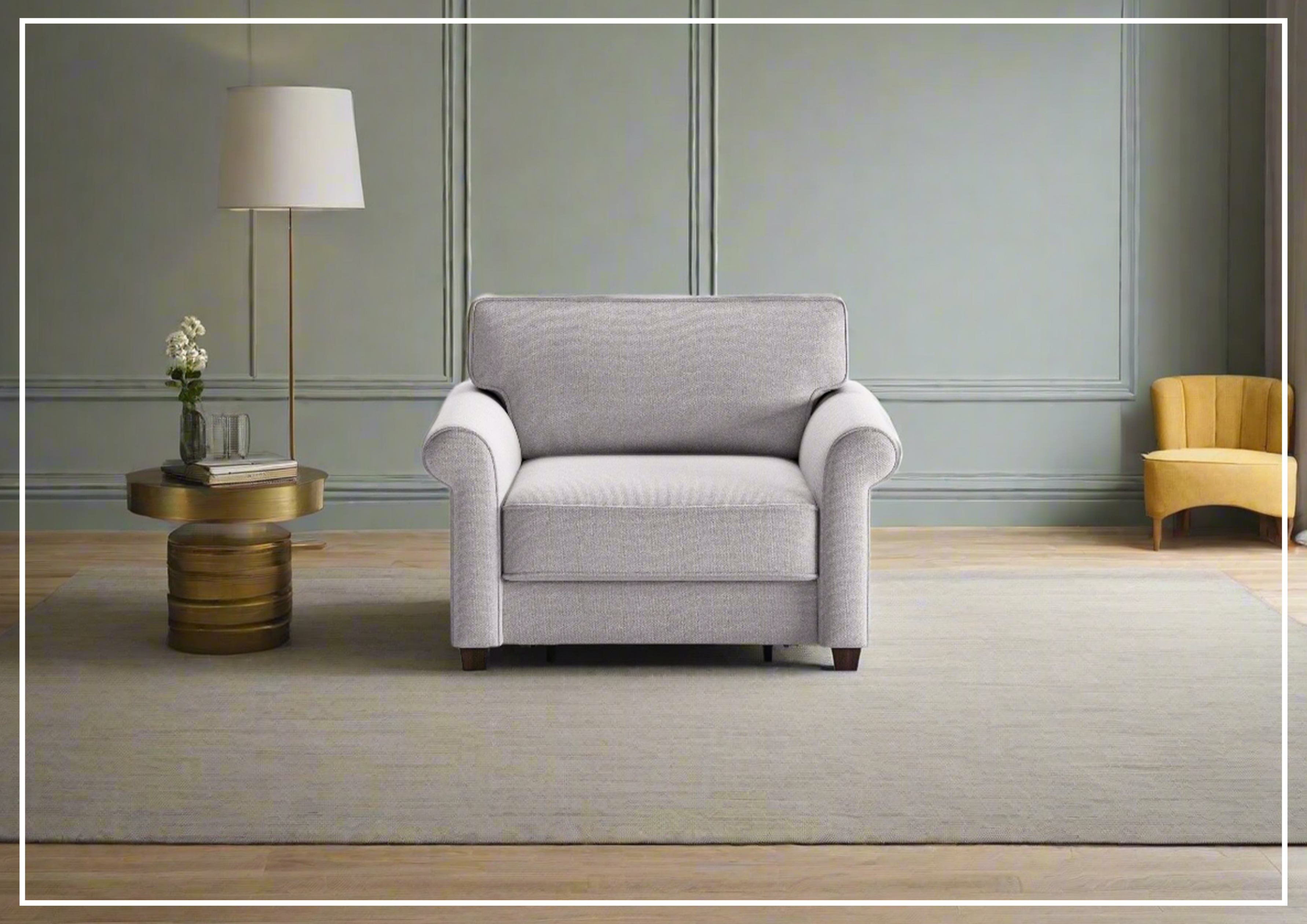 Luonto Casey Fabric Convertible Sofa Sleeper with Walnut Legs - Perfect for Small Spaces, Guest Rooms & Apartments