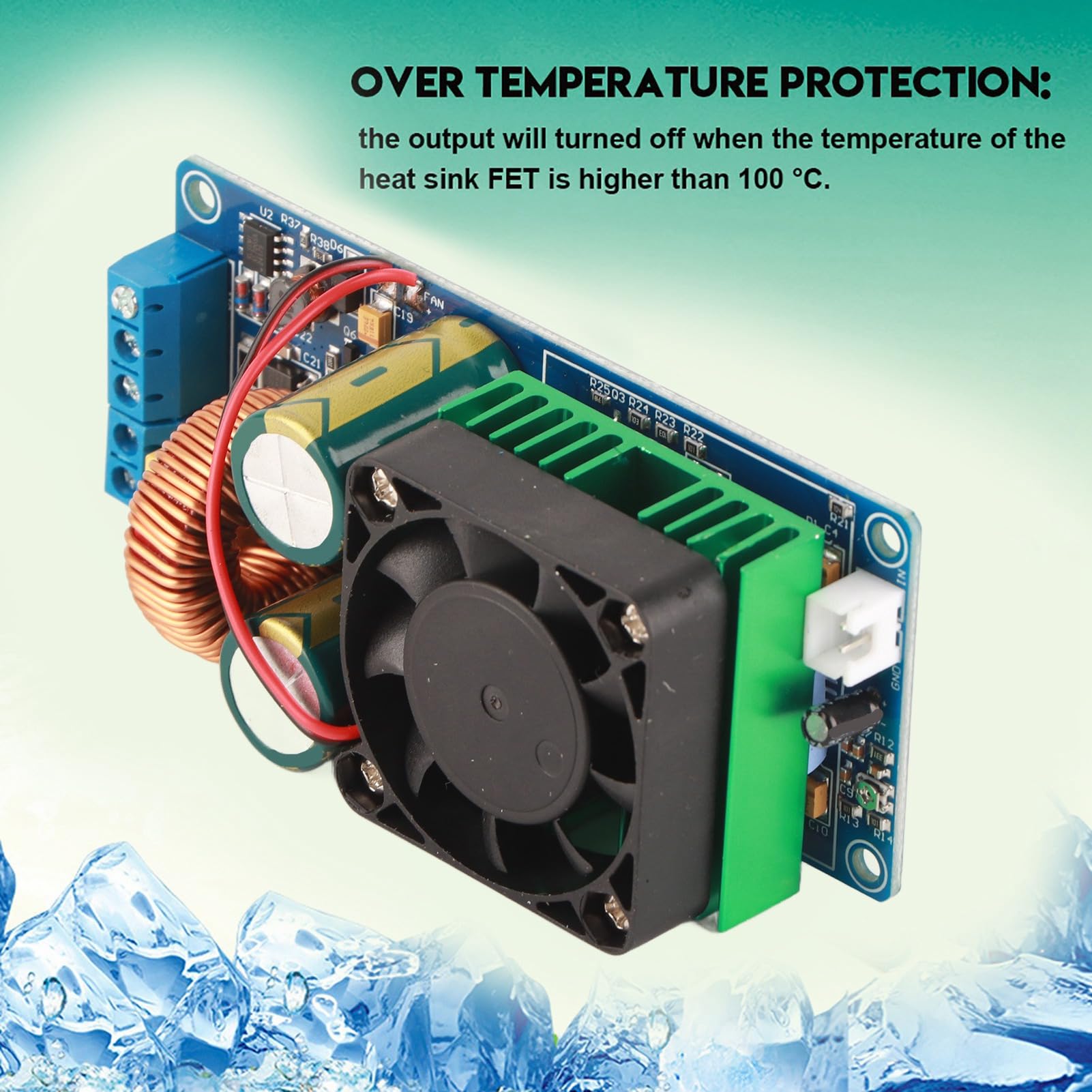 High Power Mono Digital Amplifier Board with Over Temperature Protection - 4-8Ω / 10-18inch Speaker Compatible - Perfect for Home Audio, DIY Projects, and Professional Sound Systems