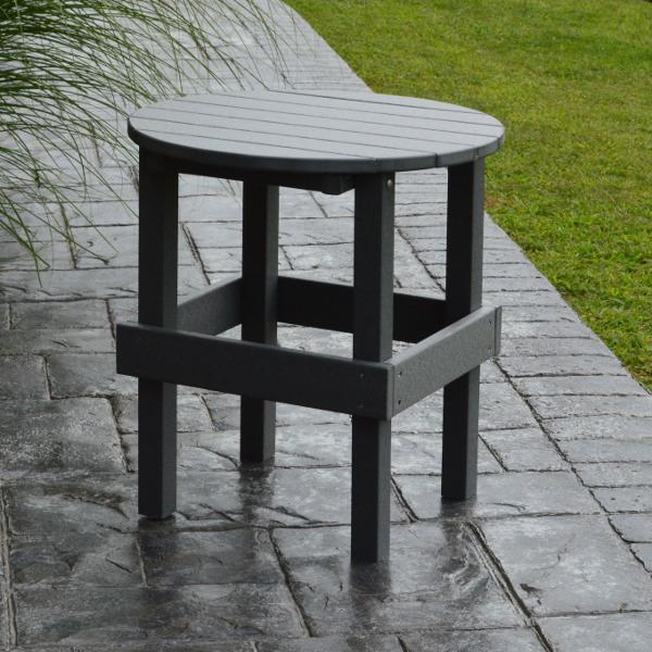 A&L Furniture 24-Inch Round Side Table with Polypropylene Top - Durable Indoor/Outdoor Accent Table for Patio, Living Room, or Bedroom