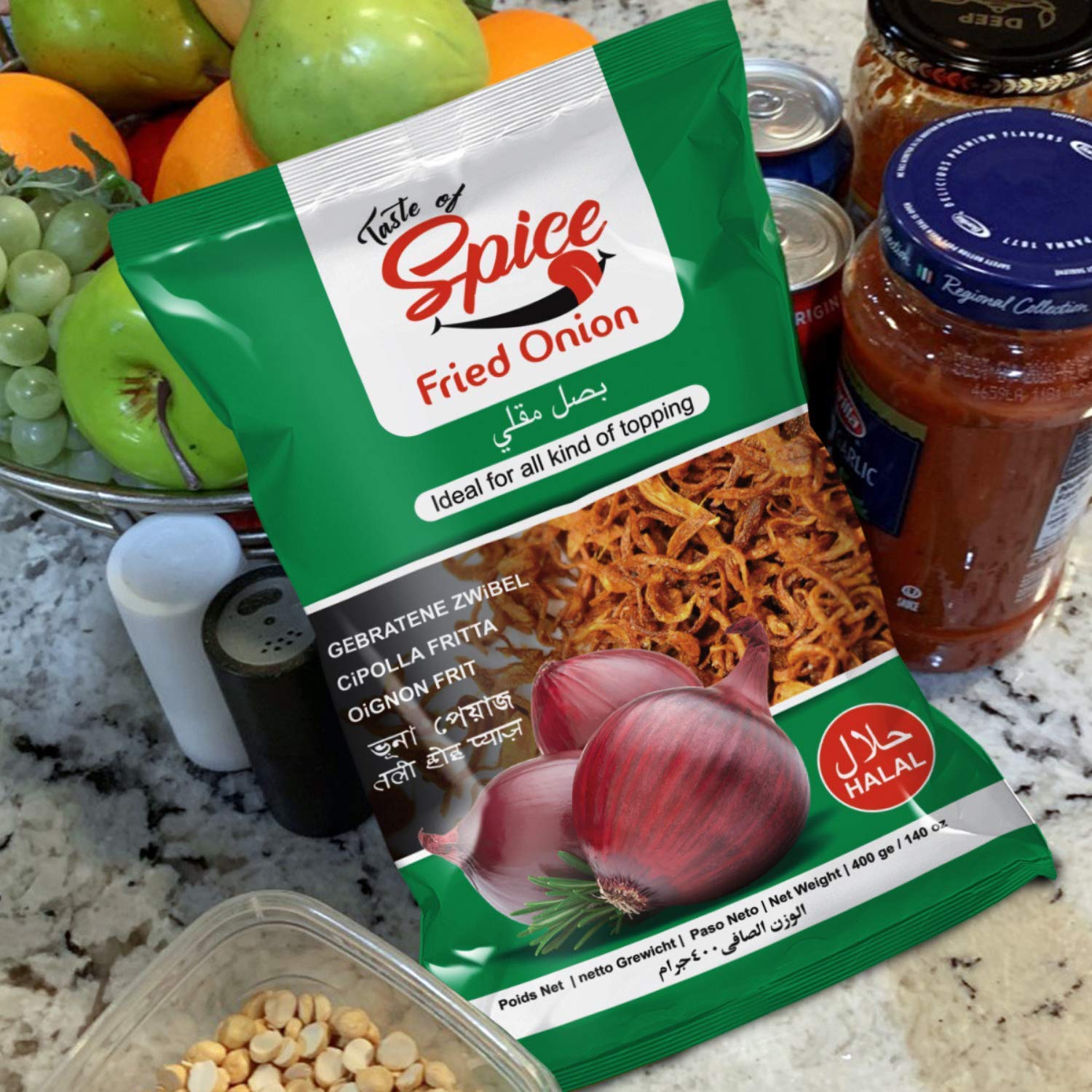 Original Crispy Fried Onions - Gluten Free Crunchy Topping for Salads, Burgers & Casseroles - 14 Oz (Pack of 3) - Fresh Gourmet French Fried Onions for Cooking & Baking