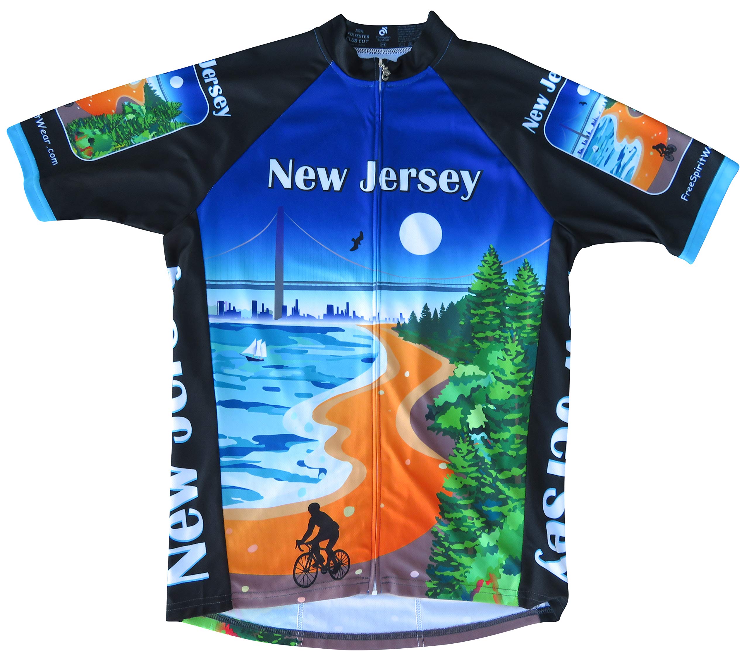 Free Spirit Wear New Jersey Cycling Jersey - Breathable & Moisture-Wicking Bike Shirt for Men & Women - Perfect for Road Cycling, Mountain Biking & Outdoor Sports
