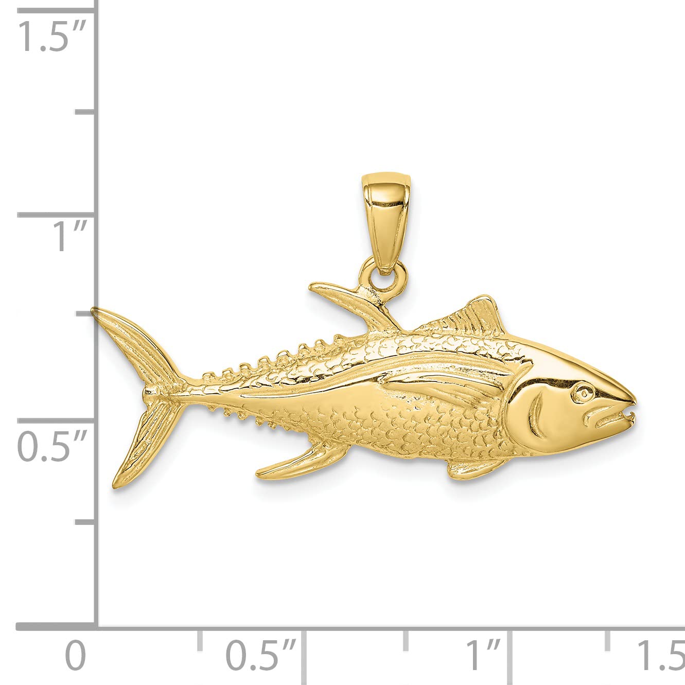 10K Solid Gold Yellowfin Tuna Fish Pendant Necklace - Elegant Marine Life Jewelry for Women - Perfect for Beach Parties, Ocean-Themed Gifts & Everyday Wear