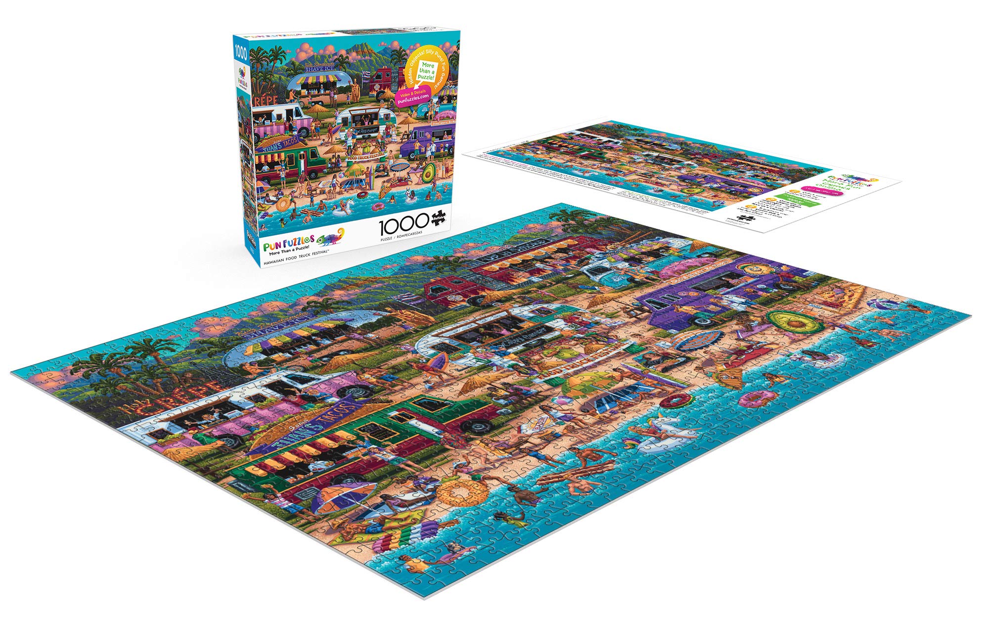 Buffalo Games 1000-Piece Jigsaw Puzzle - Hawaiian Food Truck Festival for Family Game Night