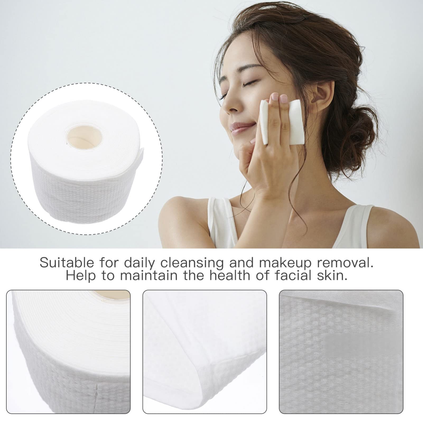 FOMIYES Disposable Makeup Remover Wipes - 1 Roll, Soft Non-Woven Facial Cleansing Towels for Skin Care, Gentle Makeup Removal & Face Cleansing | Perfect for Travel, Gym & Daily Beauty Routine