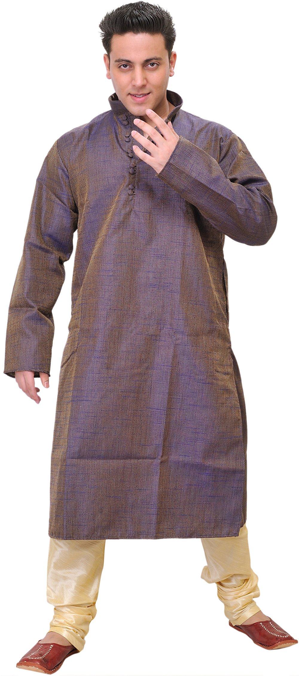 Orient-Blue and Cream Kurta Pajama Set for Men - Traditional Indian Cotton Outfit for Festivals & Weddings - Perfect for Diwali, Eid, and Cultural Celebrations