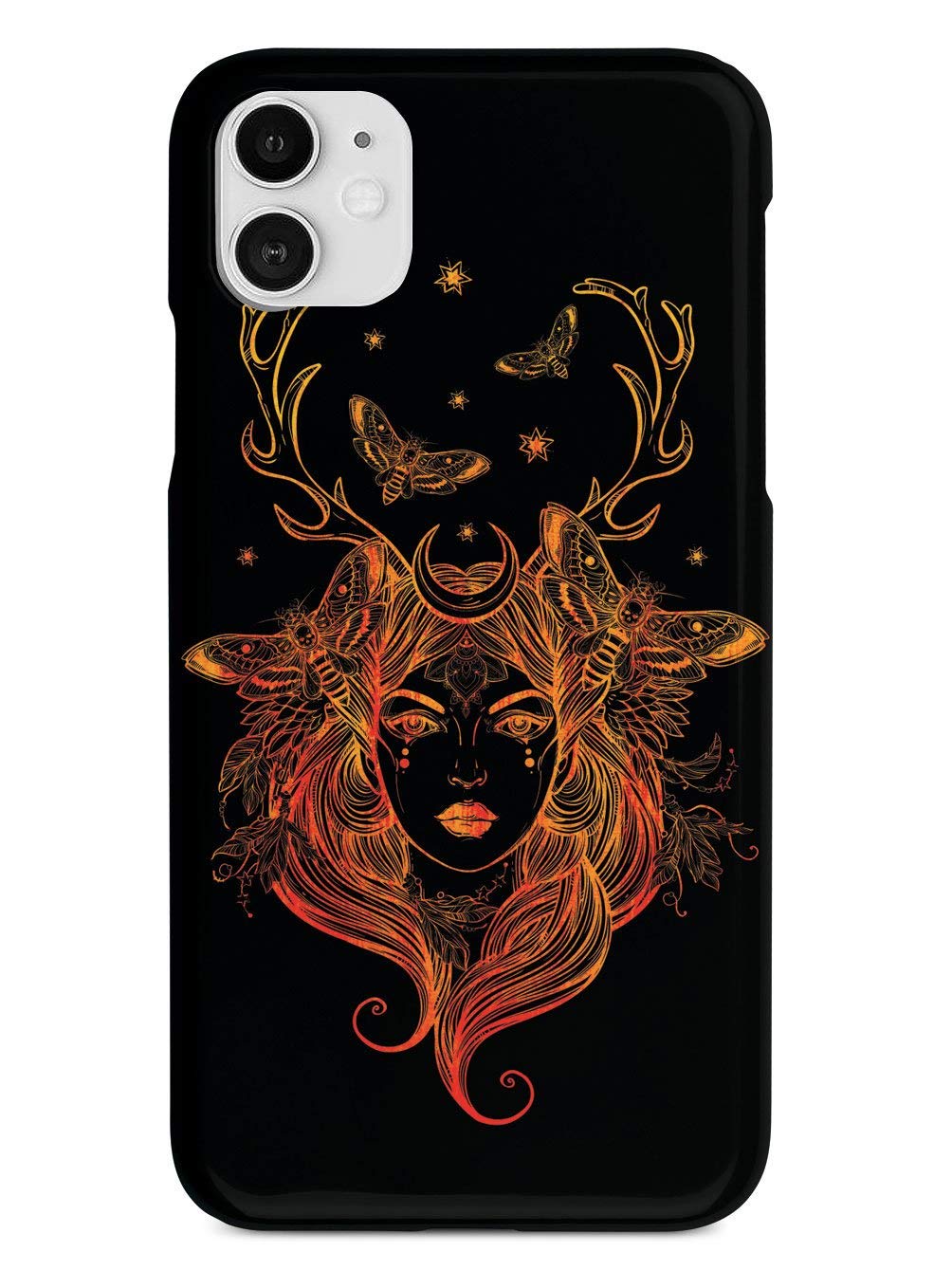 Inspired Cases - Premium 3D Textured Protective Phone Case Compatible with iPhone 12 - Ethereal Beauty Forest Girl Design in Black | Perfect for Everyday Use, Outdoor Adventures & Gift Giving