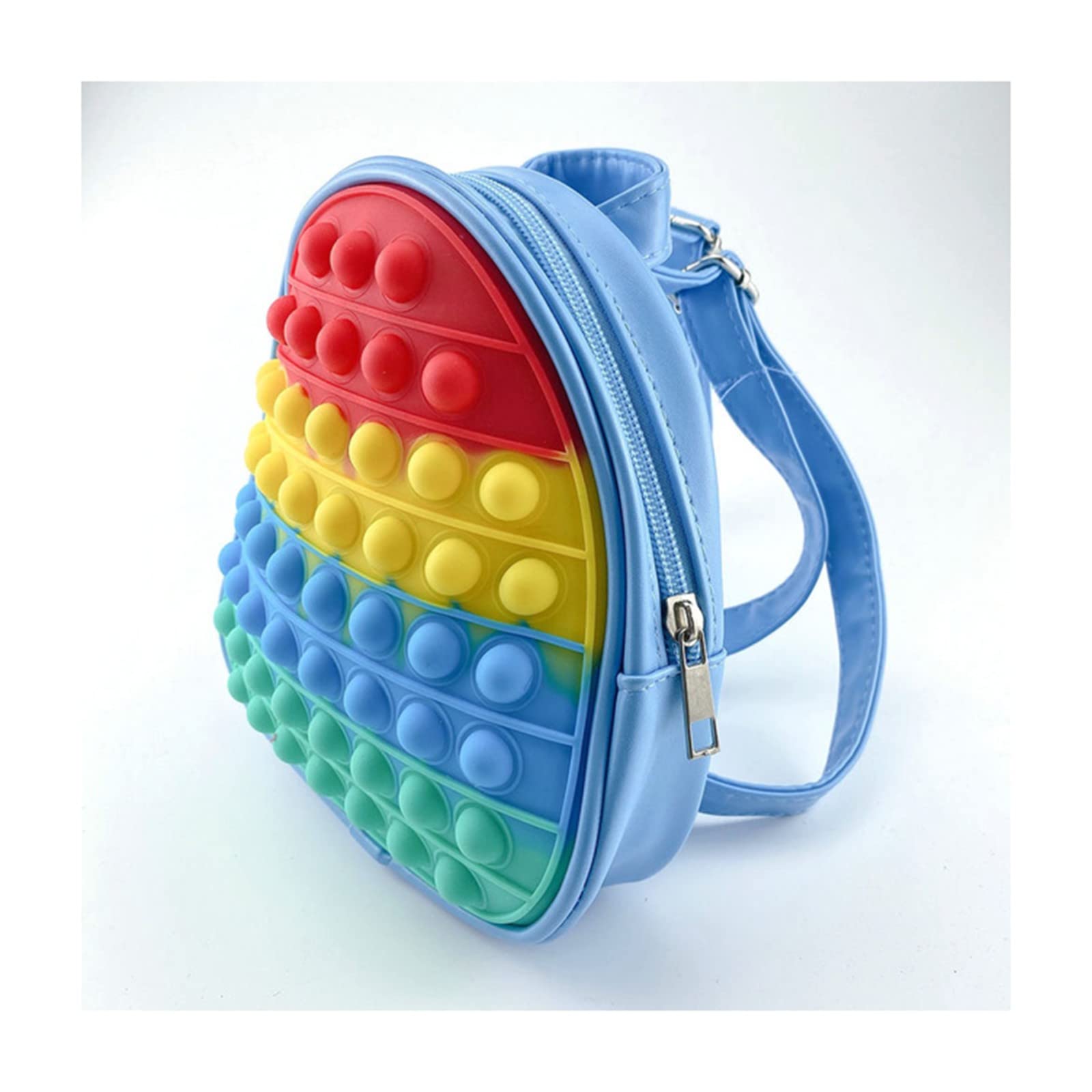 Bintpom Fidget Toys for Stress Relief - Rainbow Push Bubble Sensory Popper, Anti-Anxiety Stress Relief Toy for Kids & Adults - Perfect for Home, Office, School & Travel - Sensory Game Toy for Backpacks (Color: C)