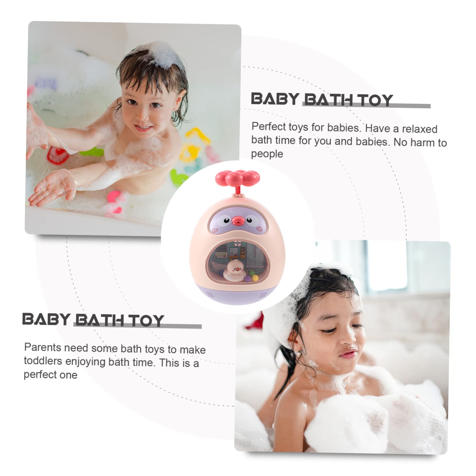 Vaguelly 5-Piece Tumbler Toy Set - Colorful Bathing & Water Play Toys for Kids | Fun Bathtime & Pool Activities (Pink)