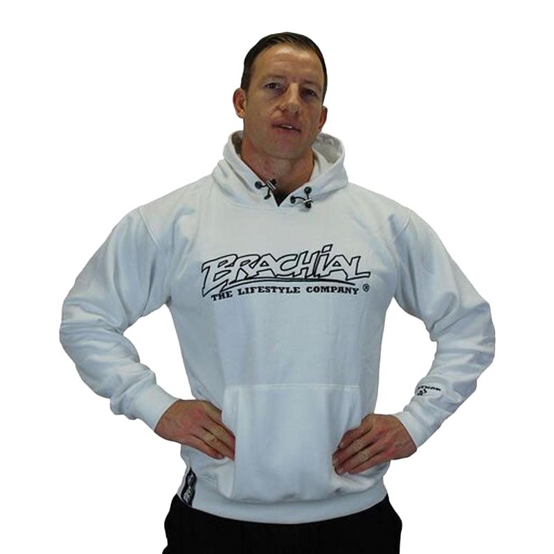 Brachial Hoody Gain White - Stylish & Comfortable Hooded Sweatshirt for Men & Women | Perfect for Gym, Running, Outdoor Activities & Casual Wear