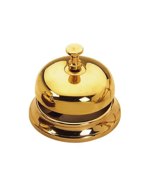 Vintage Brass Hotel Desk Bell & Concierge Bell - Classic Ringing Call Bell for Reception, Front Desk, and Customer Service Counters
