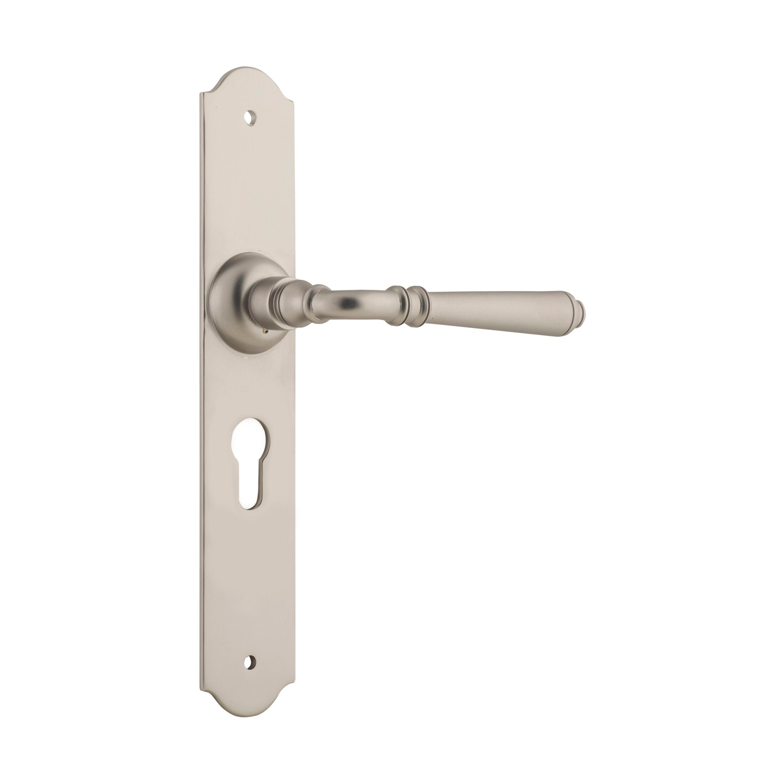 6560E Euro Style Door Lever Set in Satin Nickel Finish - 240mm Height x 40mm Width x 70mm Projection - Perfect for Modern Homes, Offices, and Commercial Spaces