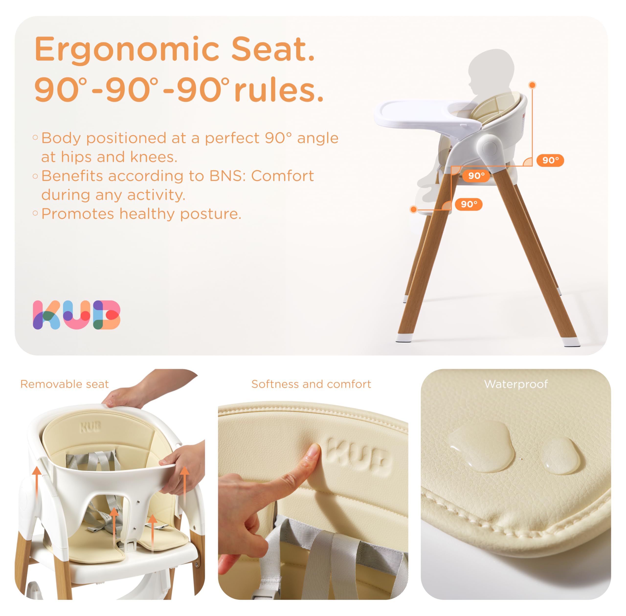 **Adjustable Convertible Baby High Chair with 5-Point Harness & Removable Tray – Foldable, Easy-Clean Wood-Printed Metal Design for Infants & Toddlers – Perfect for Dining, Feeding & Family Meals (White & Natural Wood-Printed Metal)**