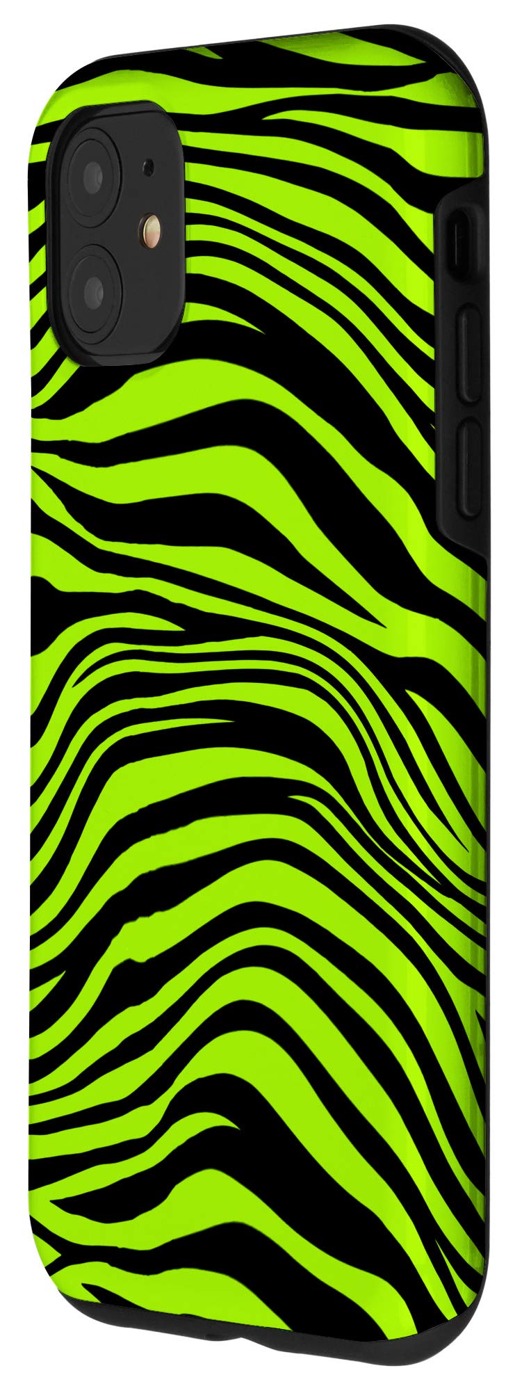 Premium iPhone 11 Case - Black & Green Zebra Tiger Animal Print Protective Phone Cover | Durable Slim Fit Shockproof Cover for Everyday Use, Travel & Outdoor Activities