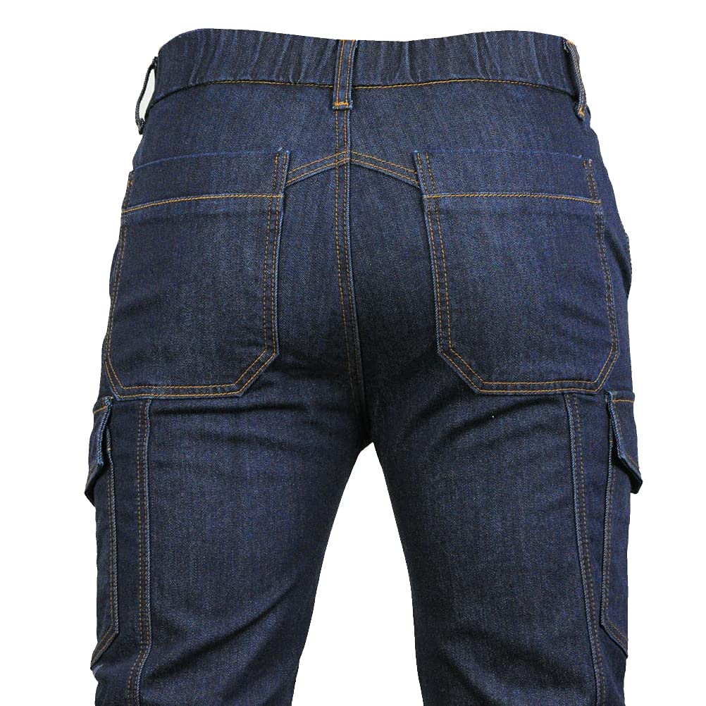 Motorcycle Riding Pants - Denim Jeans with Silica Gel Knee & Hip Armor Pads - Durable Protective Gear for Street & Off-Road Biking - Replacement Safety Equipment for Riders