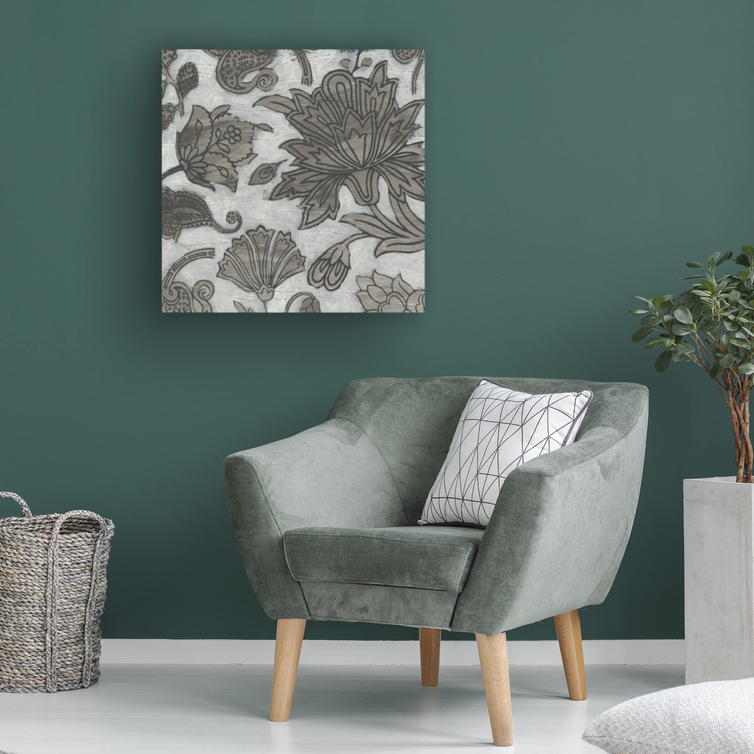 Trademark Fine Art 'Barnwood Chintz IV' Canvas Wall Art by June Erica Vess - Modern Farmhouse Decor for Living Room, Bedroom & Office