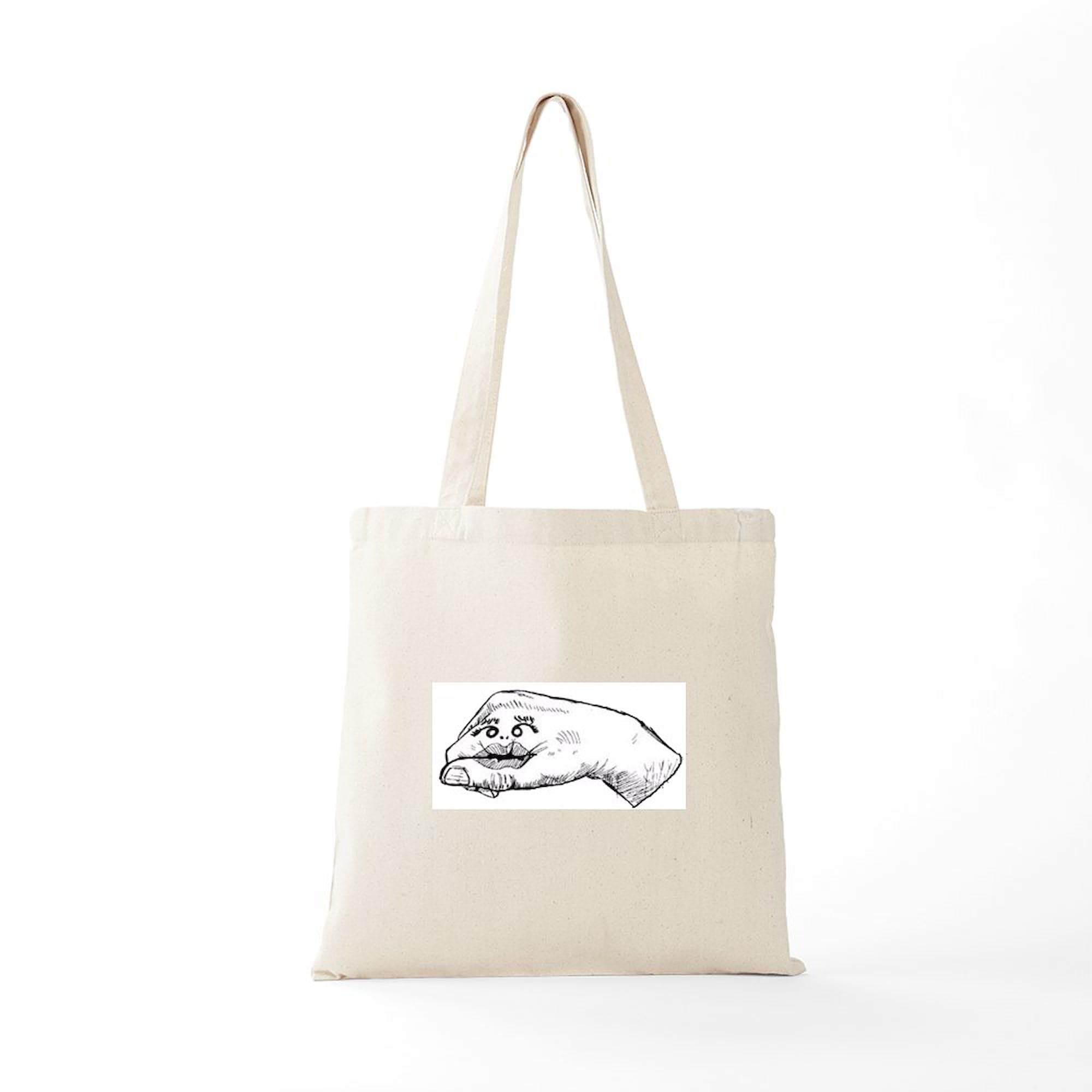 Eco-Friendly Talking Hand Tote Bag - Natural Canvas Reusable Shopping Bag for Groceries, Beach & Daily Use