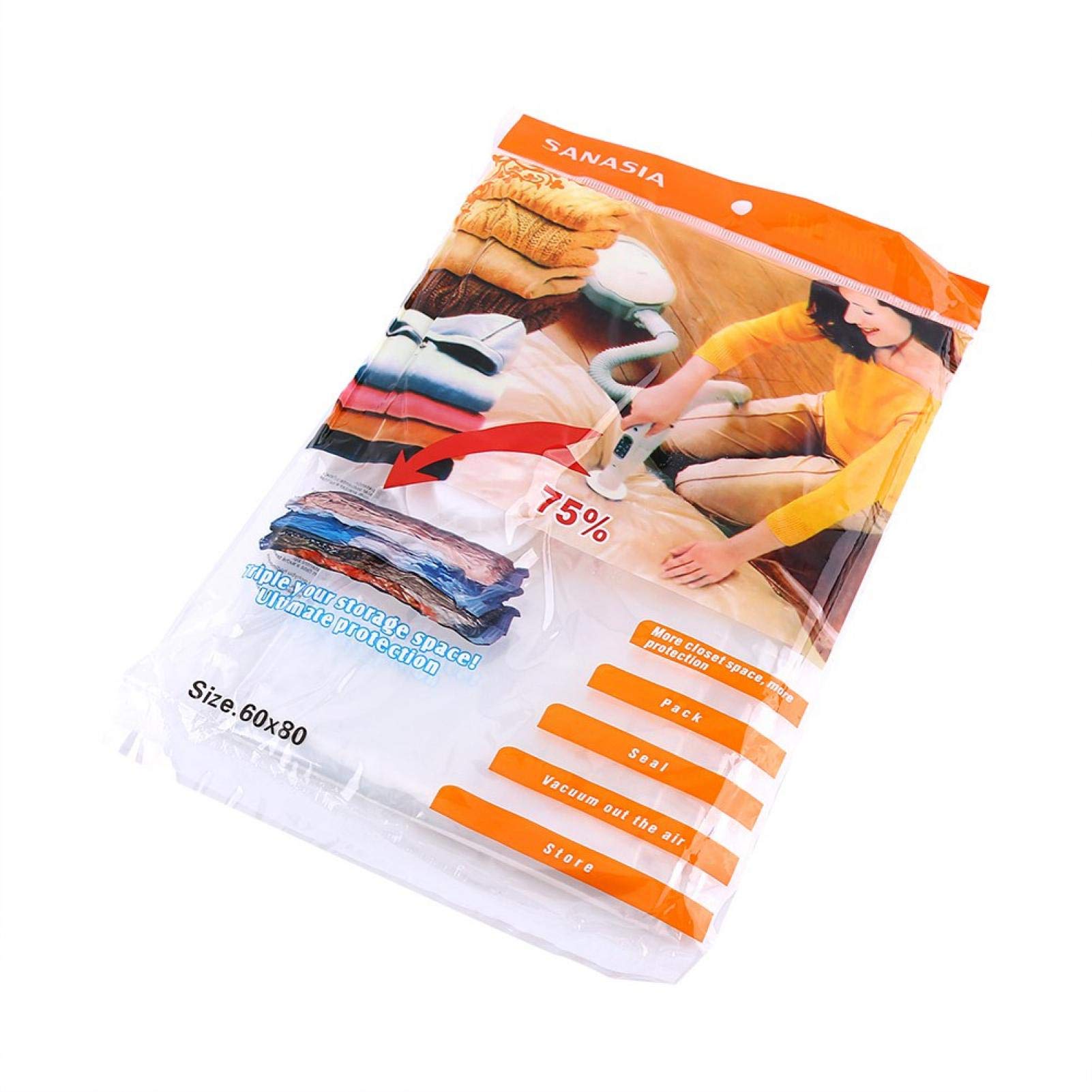 3 Sizes Vacuum Storage Bags for Clothes & Blankets - Space Saving Compression Bags for Travel & Home Organization (70x100cm) - Perfect for Seasonal Storage & Moving