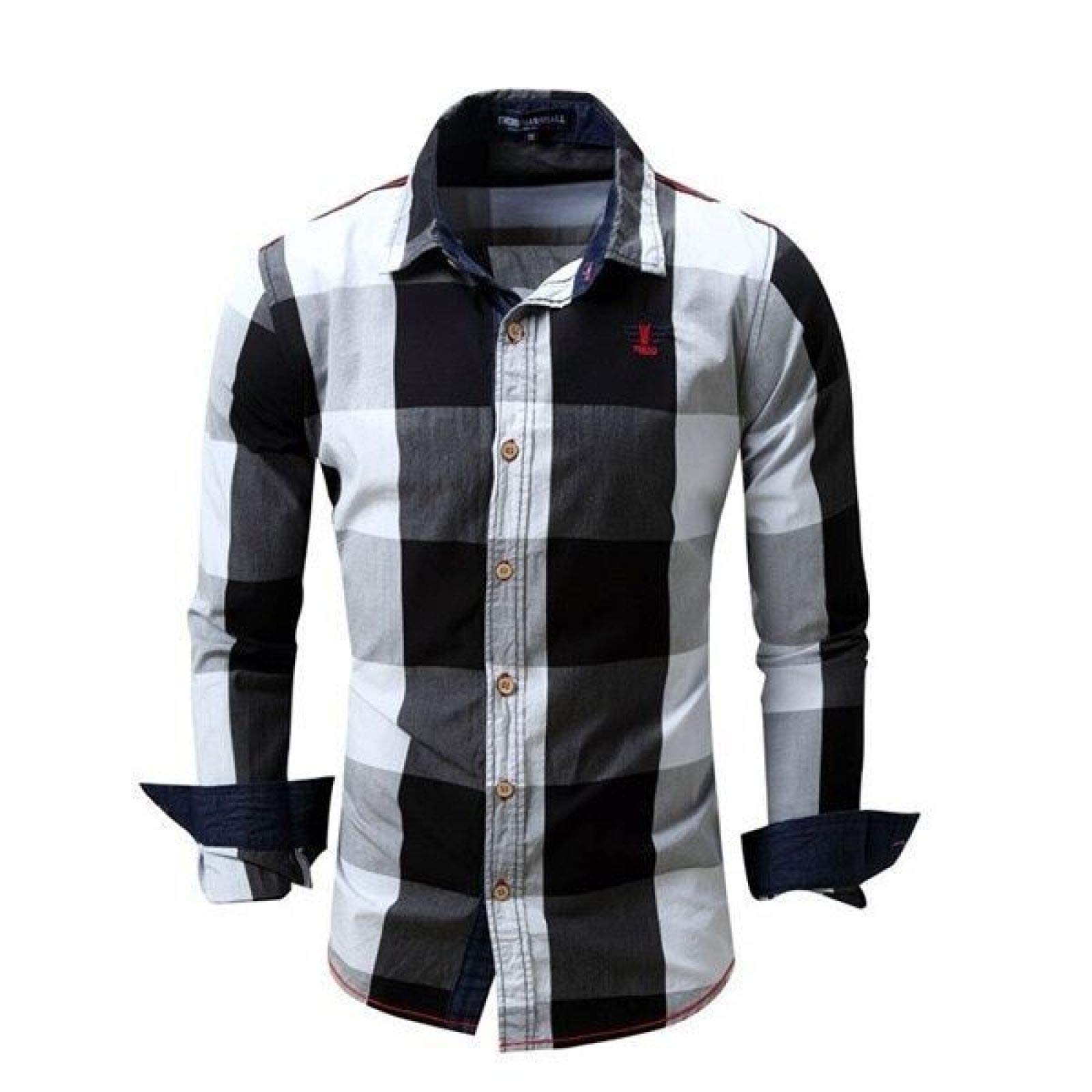 Men's Casual Plaid Long Sleeve Shirt - Slim Fit Button Down Shirt for Spring & Fall | Office, Date Night & Outdoor Activities
