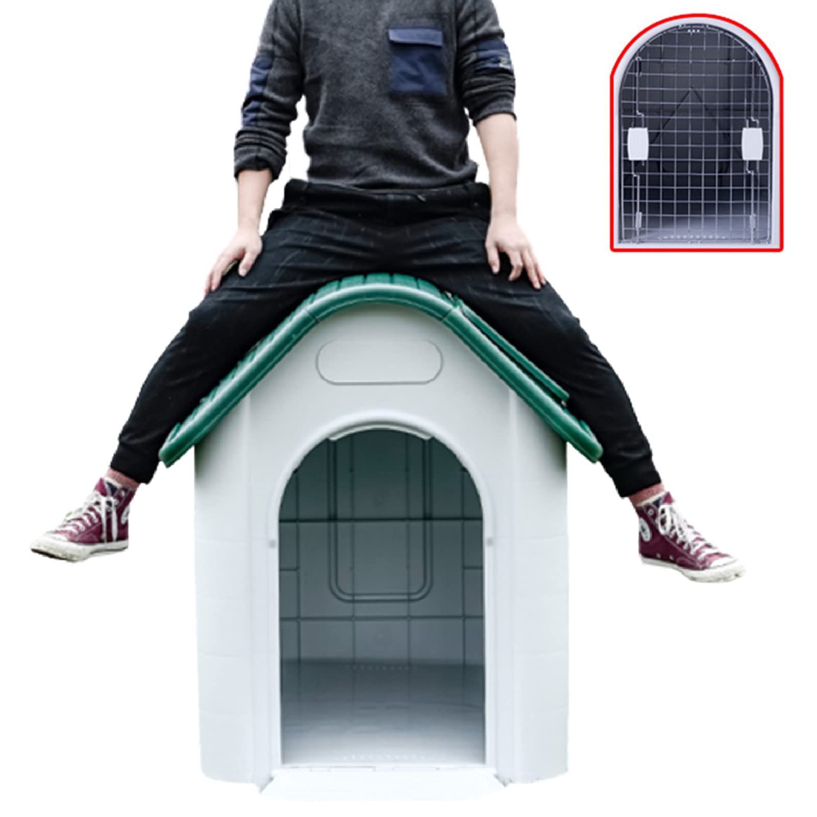 Waterproof Outdoor Dog House for Small, Medium & Large Dogs - Insulated Kennel with Door for Indoor & Outdoor Use - Perfect for Backyard, Patio & Camping (Size: L - Fits Dogs Up to 31.5