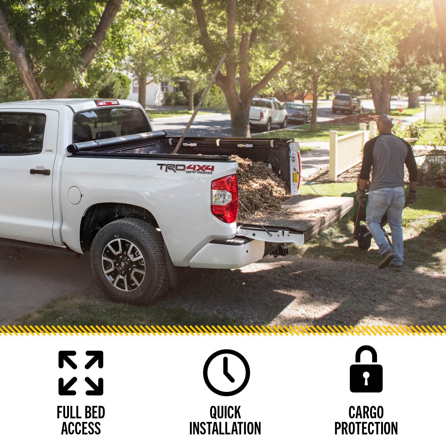 TruXedo TruXport Soft Roll Up Truck Bed Tonneau Cover | Fits 2022-2025 Toyota Tundra with Rail System | 6'7