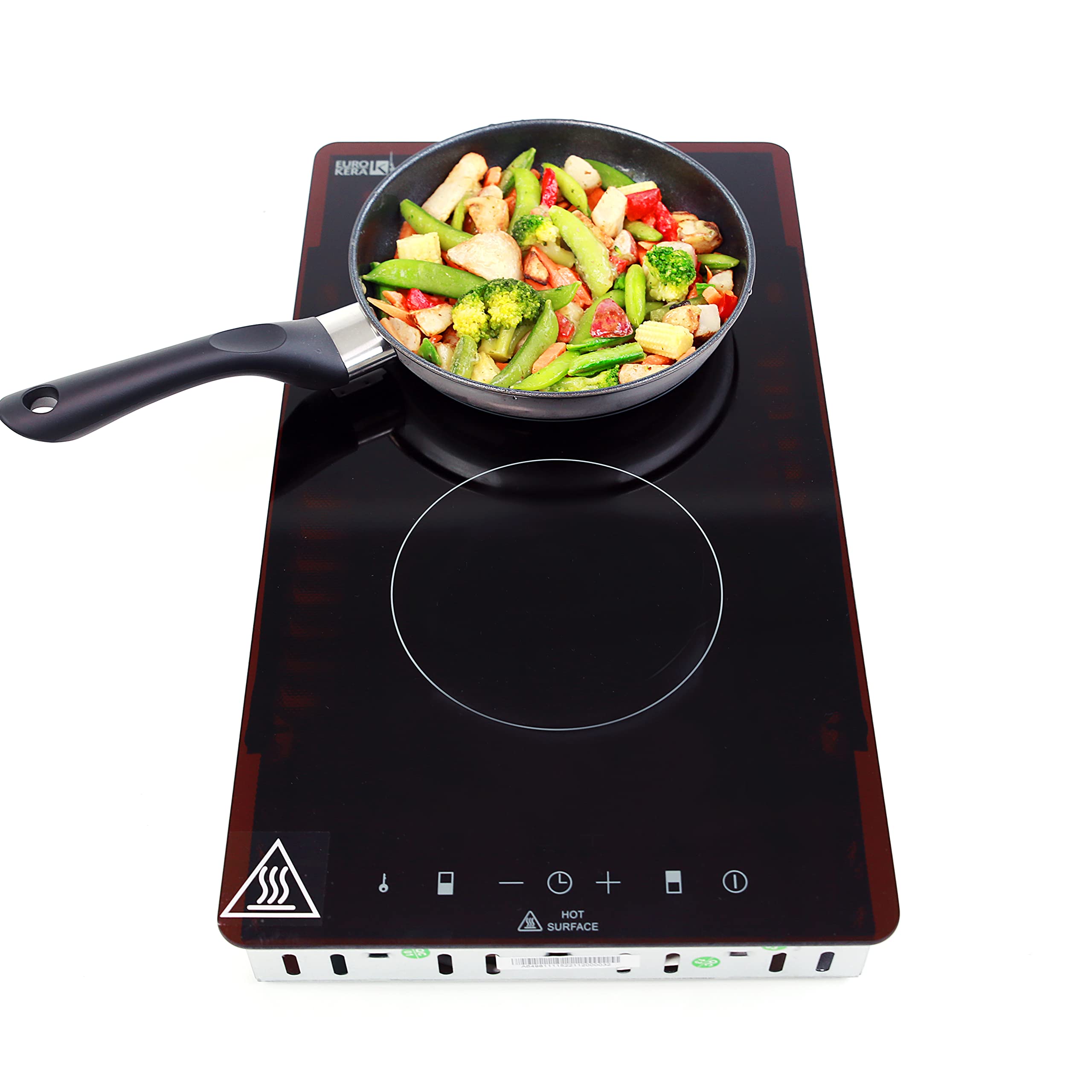 Avanti BCT115J1B-IS 2600-Watt Portable Electric Cooktop - Dual Burner Induction Stove with 9 Power Settings, Touch Controls & Timer - Easy-Clean Glass Surface, Safety Switch - Perfect for Dorms, RVs & Small Kitchens