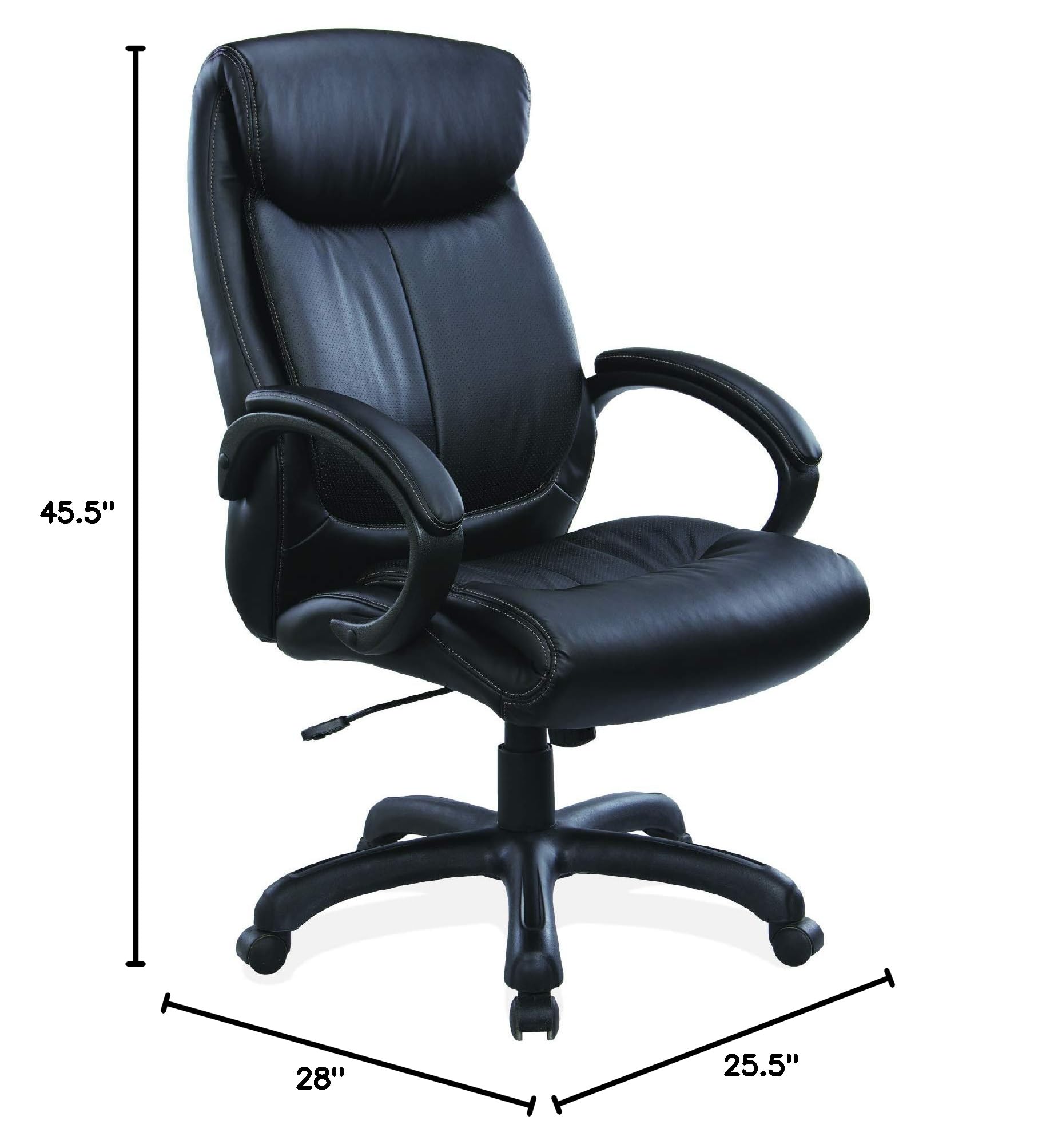 OfficeSource Sierra Series High-Back Executive Office Chair - Ergonomic Mesh Back & Adjustable Height, Black - Perfect for Home Office, Conference Rooms & Corporate Workspaces