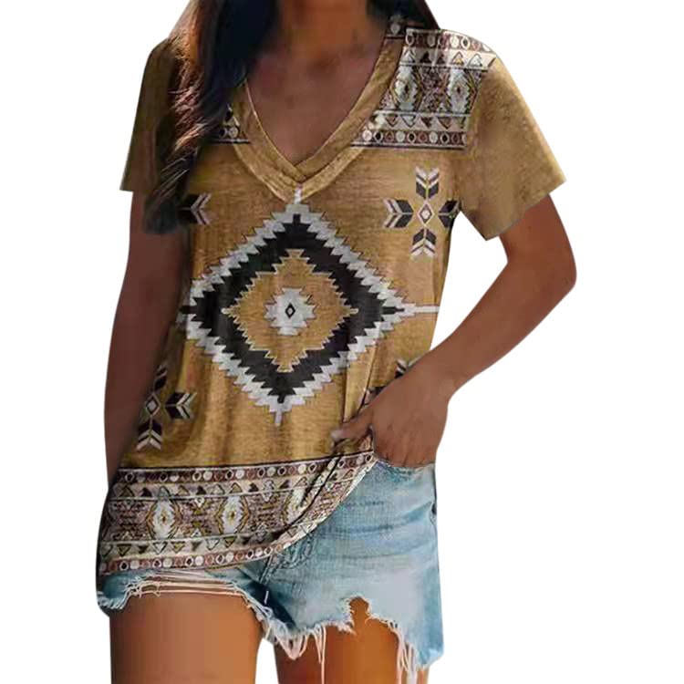 Women's Summer V-Neck Short Sleeve T-Shirts - Colorful Butterfly Printed Loose Graphic Tunic Tops | Casual Wear, Beach Outfits & Vacation Essentials