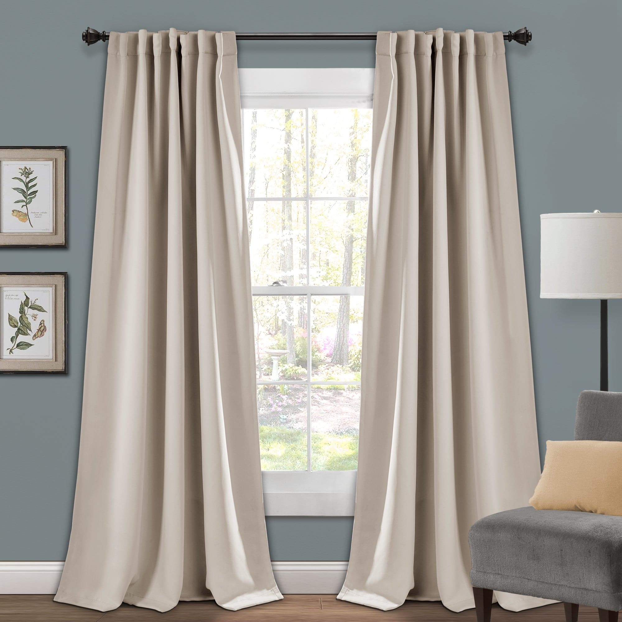 Blackout Curtain Panels with Insulated Back Tab - Thermal & Noise Reducing Room Darkening Drapes for Bedroom, Living Room & Nursery - Set of 2 Panels