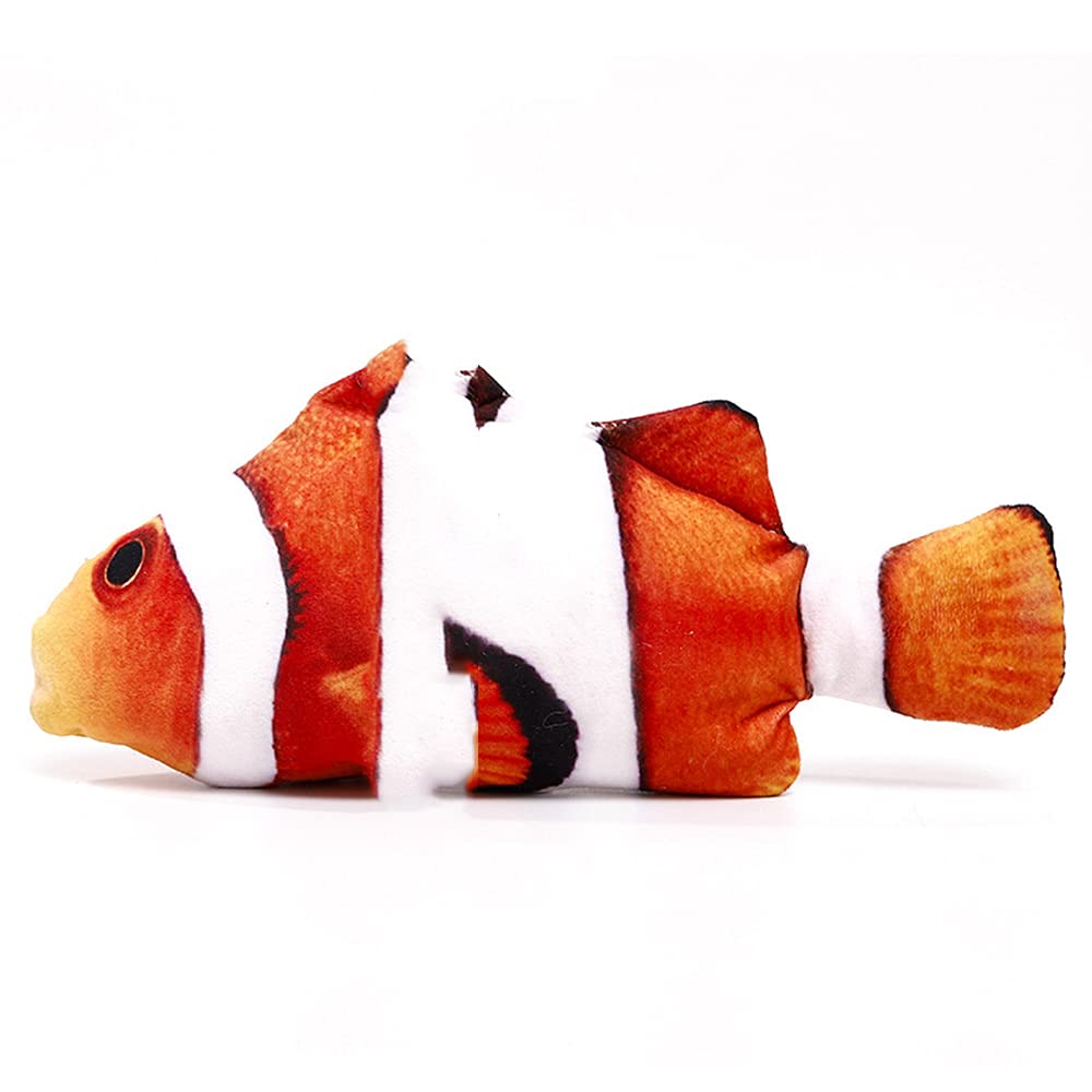 KinSanCup 30CM USB Rechargeable Electric Floppy Fish Cat Toy - Interactive Dancing Jumping Moving Simulation Fish for Cats - Perfect for Playtime, Exercise & Entertainment