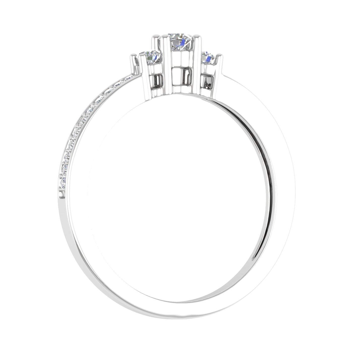 10K Solid Gold 3-Stone Diamond Engagement Ring (0.22 Carat) - Elegant Wedding Band, Anniversary Gift for Her, Perfect for Proposals & Special Occasions
