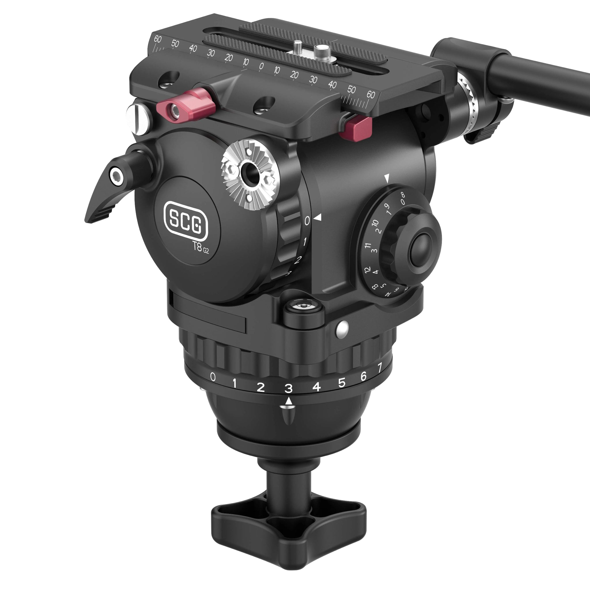 SCG T8 G2 Professional Fluid Head Tripod - Smooth 360° Pan & Tilt for DSLR Camera Video Shooting | Perfect for Vlogging, Live Streaming & Film Making